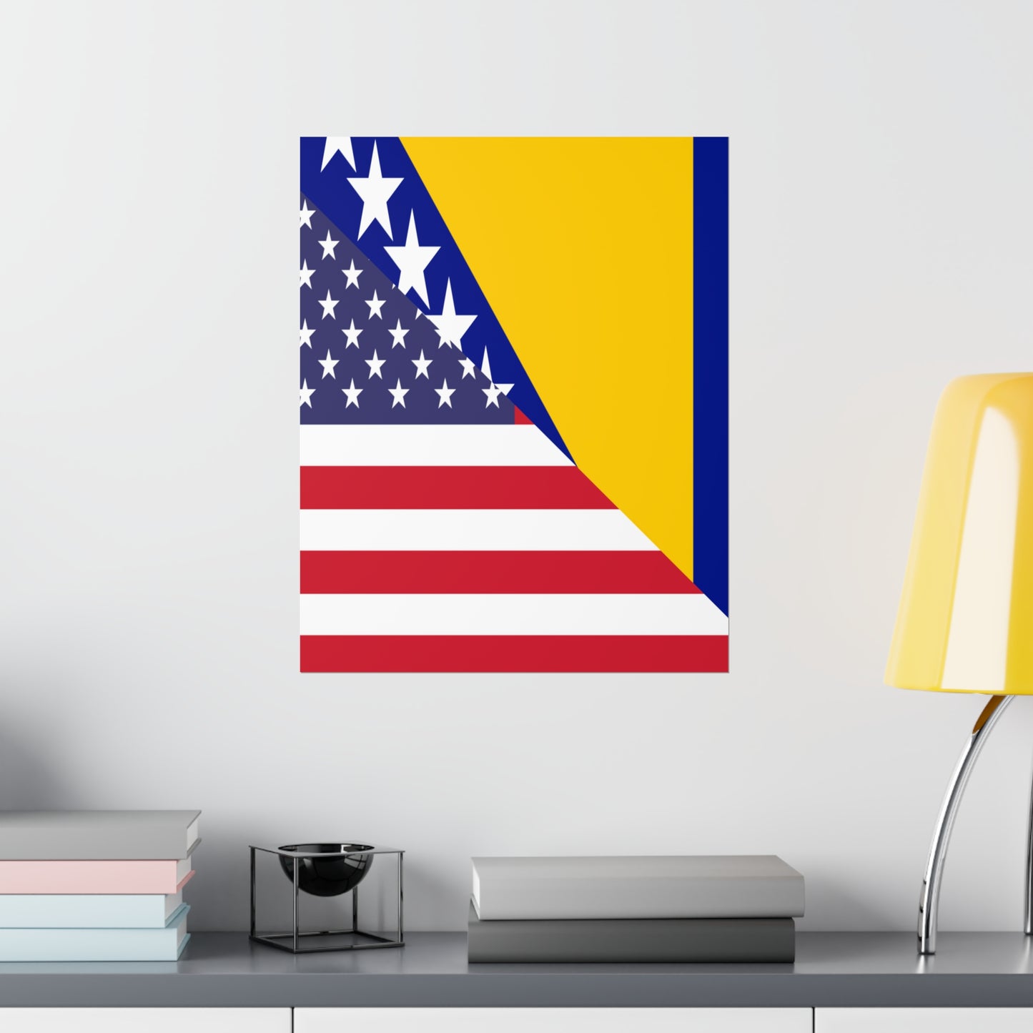 Bosnia Herzegovina American Flag Premium Matte Poster