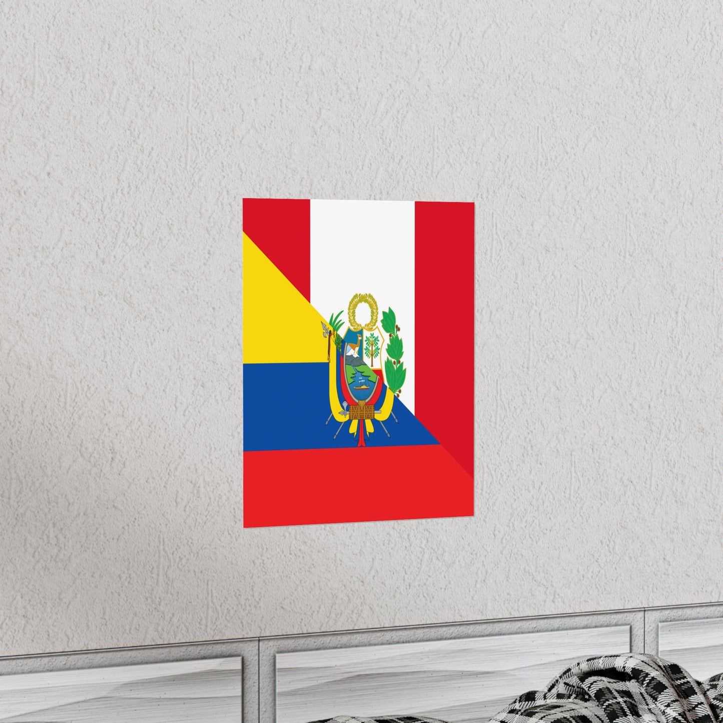 Peru Ecuador Flag Peruvian Ecuadorian Premium Matte Poster