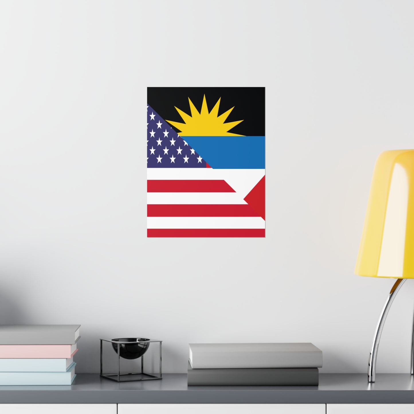 Antigua and Barbuda American Flag Antiguan USA Premium Matte Poster