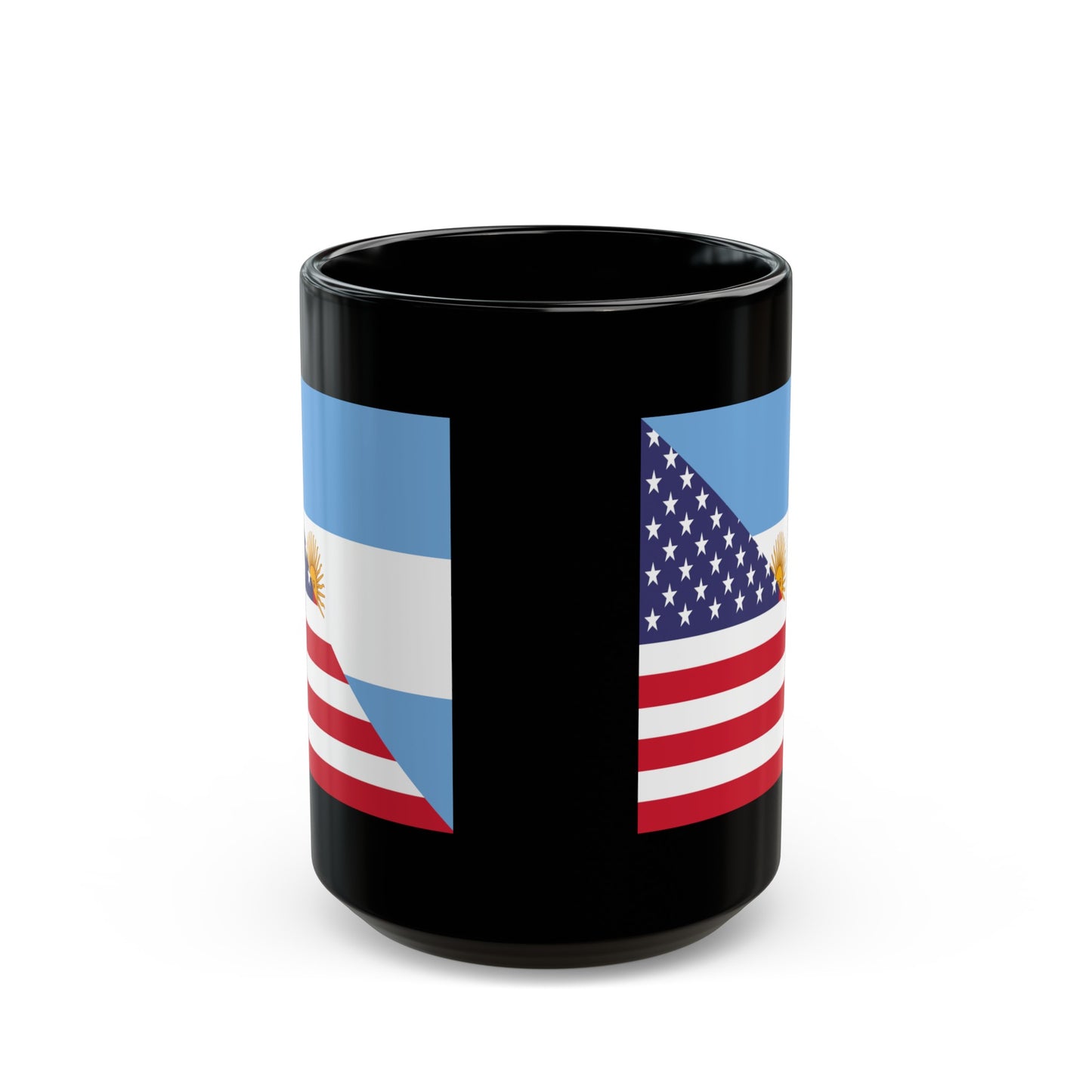 Argentina American Flag Argentinian USA Half Black Mug (11oz, 15oz)