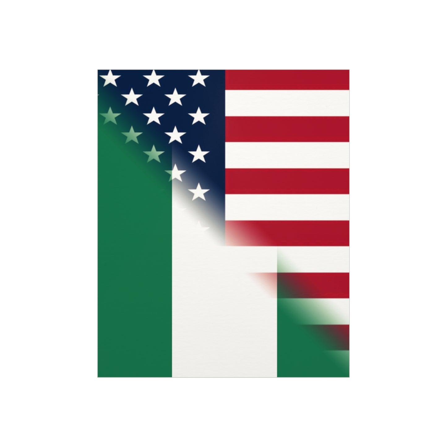 Nigerian American Flag Half Naija USA African Premium Matte Poster