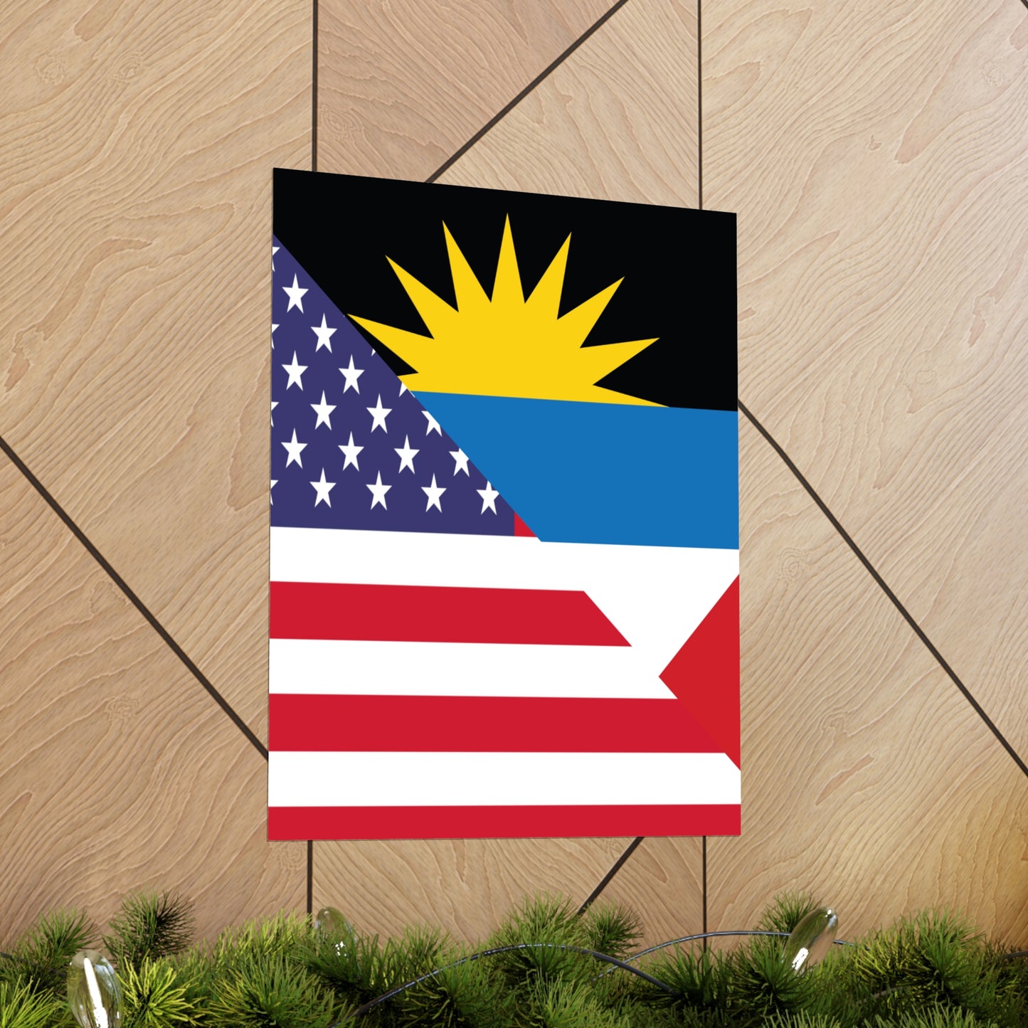 Antigua and Barbuda American Flag Antiguan USA Premium Matte Poster