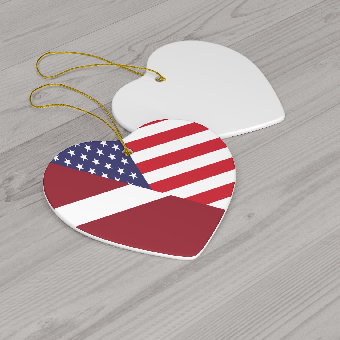 Latvian American Flag Latvia USA Ceramic Ornament | Christmas Tree Ornaments