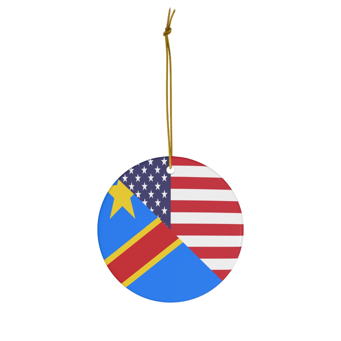 Democratic Republic of Congo American Congolese USA Ceramic Ornament | Christmas Tree Ornaments