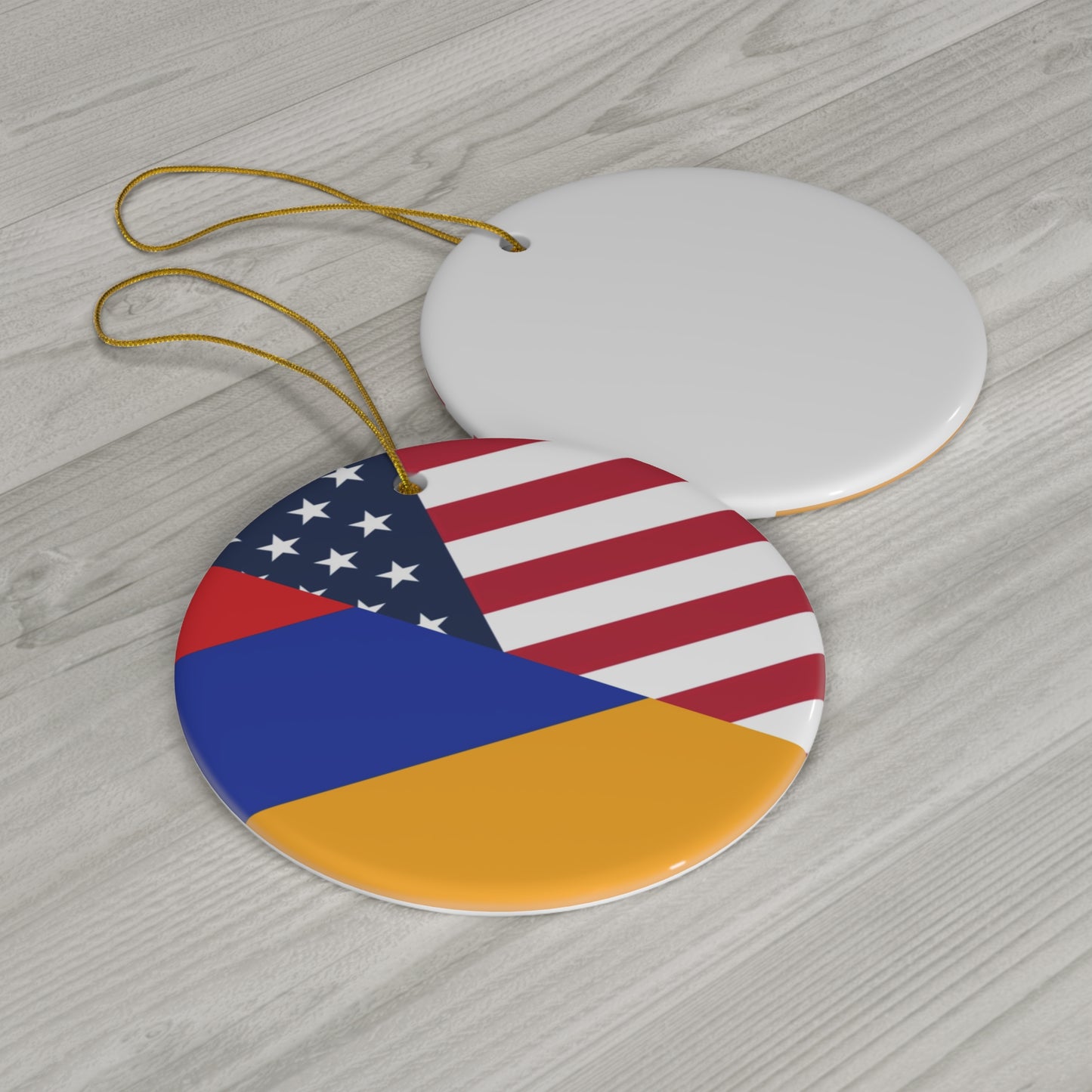 Armenian American Flag Armenia USA Ceramic Ornament | Christmas Tree Ornaments