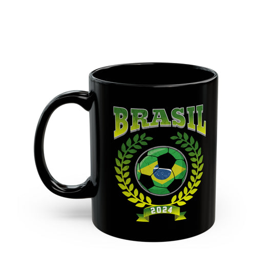 Brasil 2024 Soccer Football Championship Games Brazil Team Black Mug (11oz, 15oz)