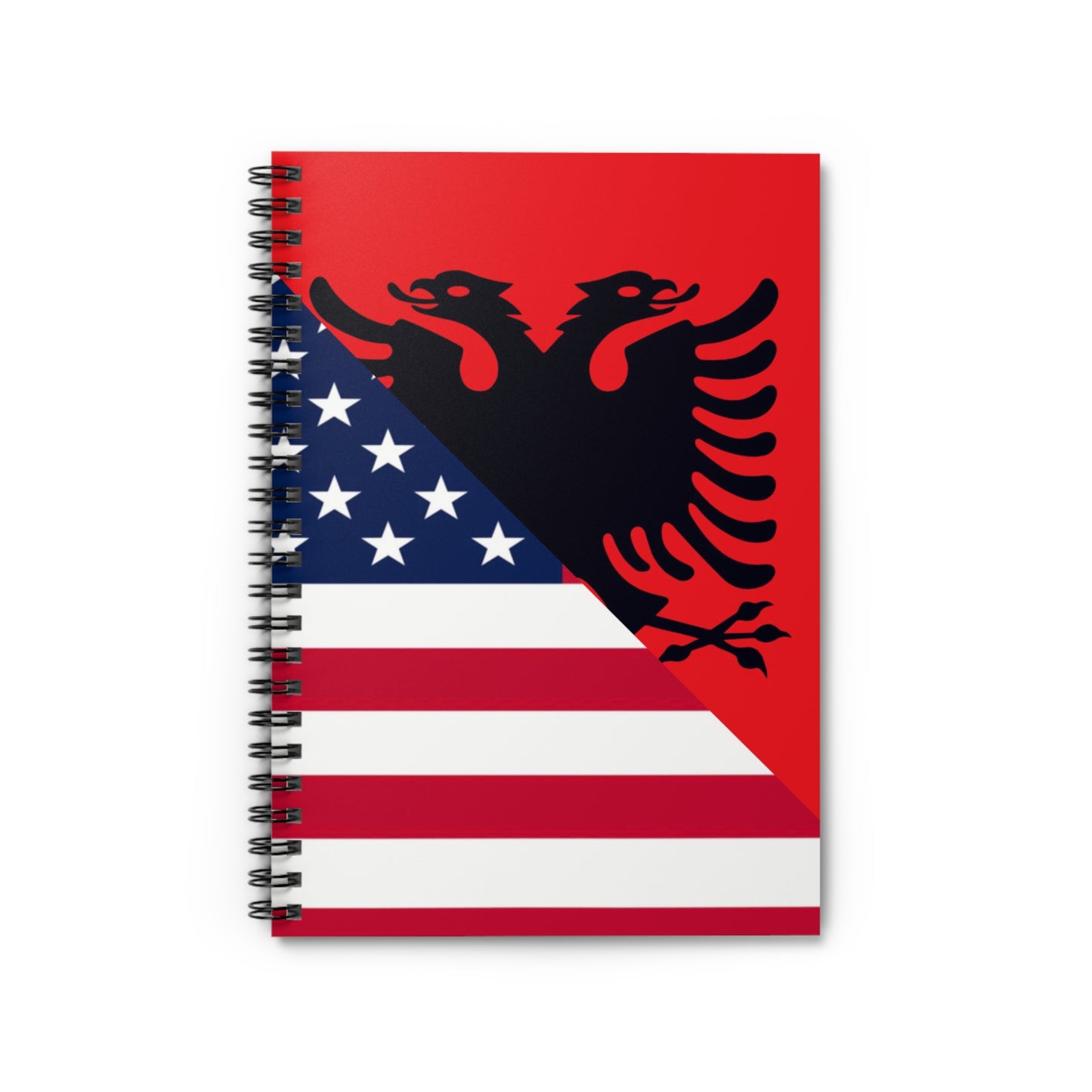Albanian American Flag Albania USA Spiral Notebook - Ruled Line