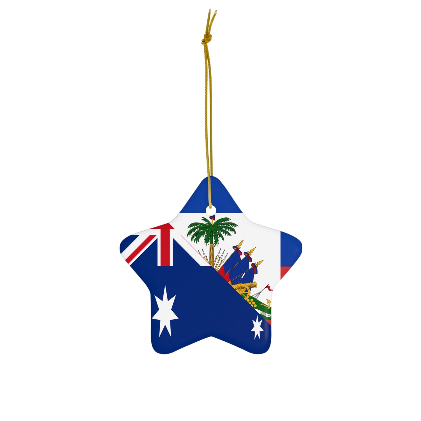 Australian Haitian Flag Australia Haiti Ceramic Ornament | Christmas Tree Ornaments