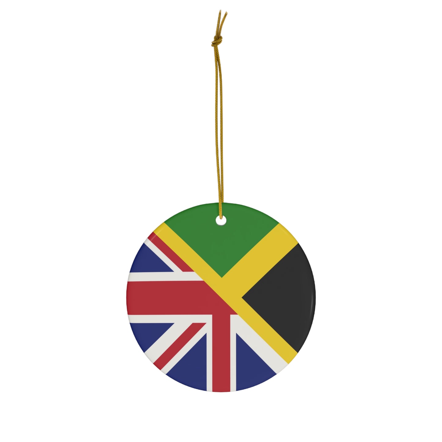 English Jamaican Flag | Half Jamaica England Flag Ceramic Ornament | Christmas Tree Ornaments