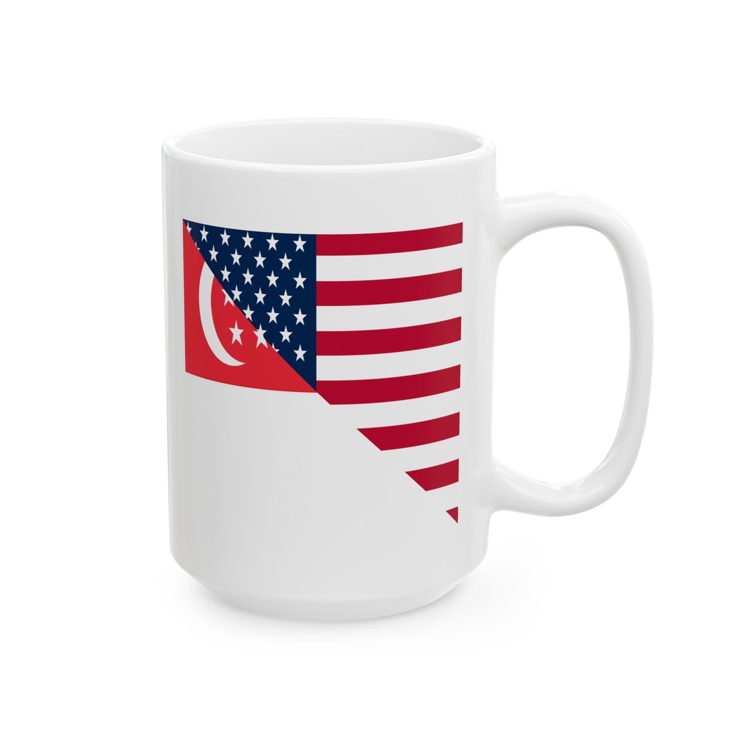 Singapore American Flag Half Singaporean USA Ceramic Mug 11oz, 15oz Cup