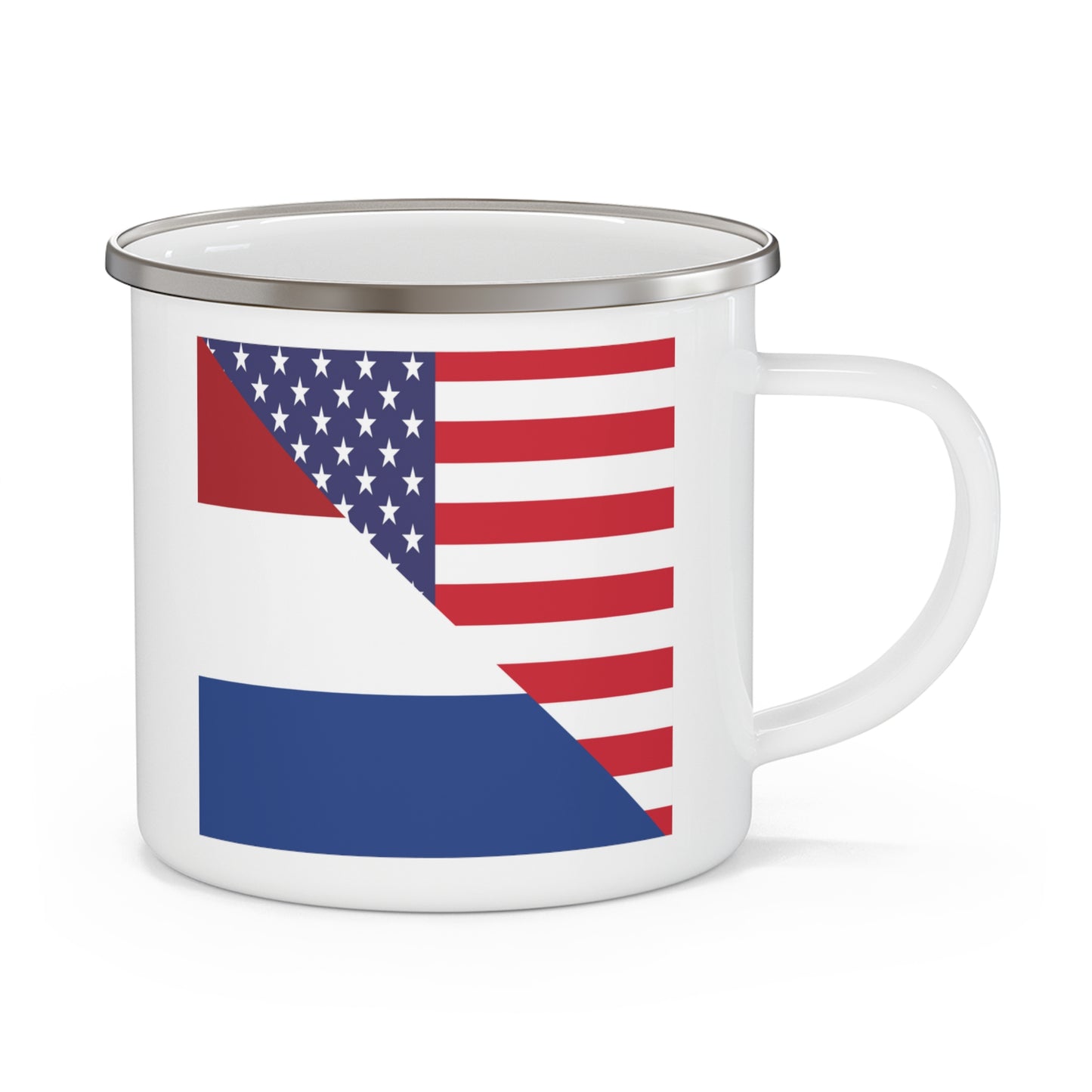 Netherlands American Flag USA 12oz Enamel Mug