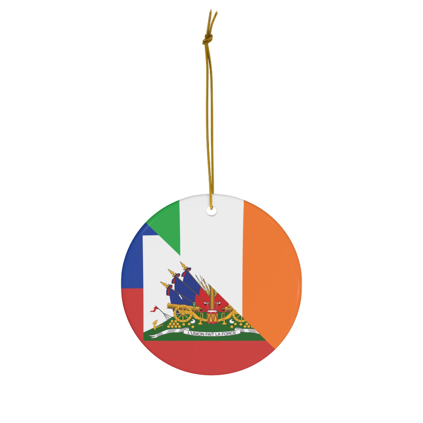 Haitian Irish Flag Half Haiti Ireland Ceramic Ornament | Christmas Tree Ornaments