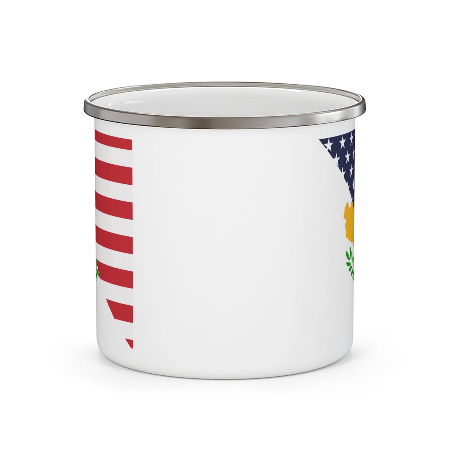 Cyprus American Flag Half USA 12oz Enamel Mug