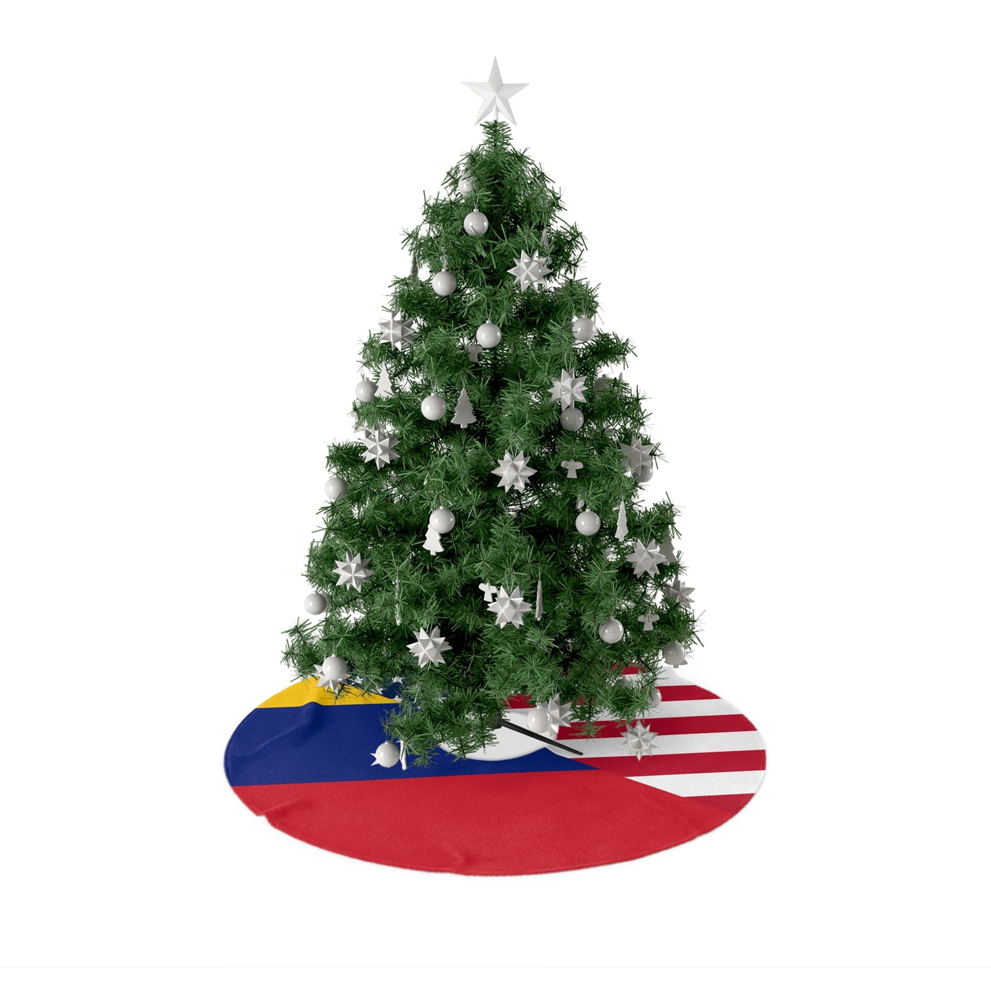 Venezuela American Flag Half Venezuelan USA Christmas Tree Skirt