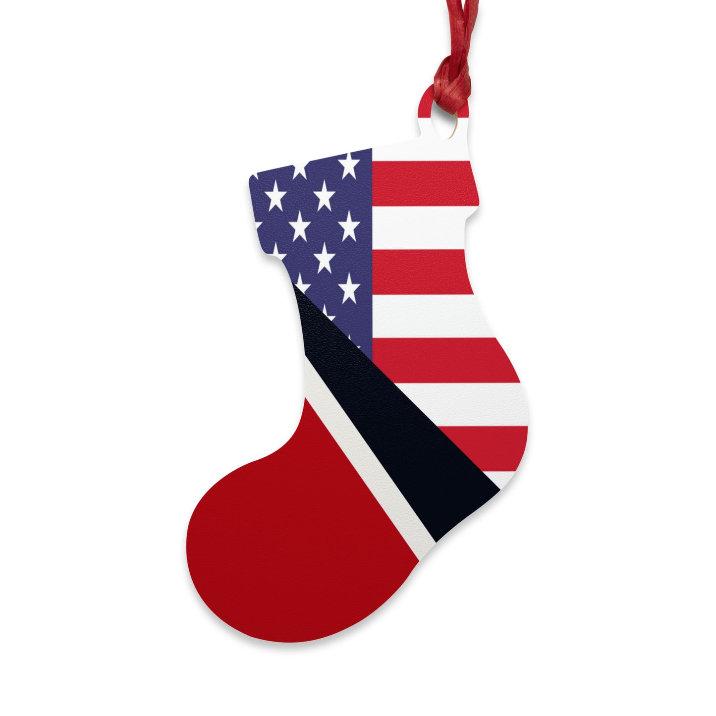 Trinidad American Flag Trini USA Wooden Ornament