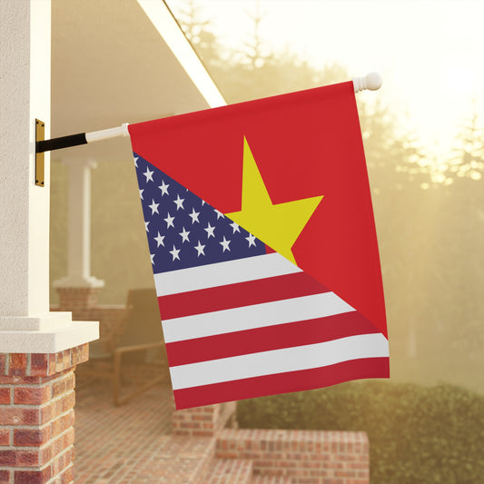 Vietnamese American Flag Half Vietnam USA Garden & House Banner