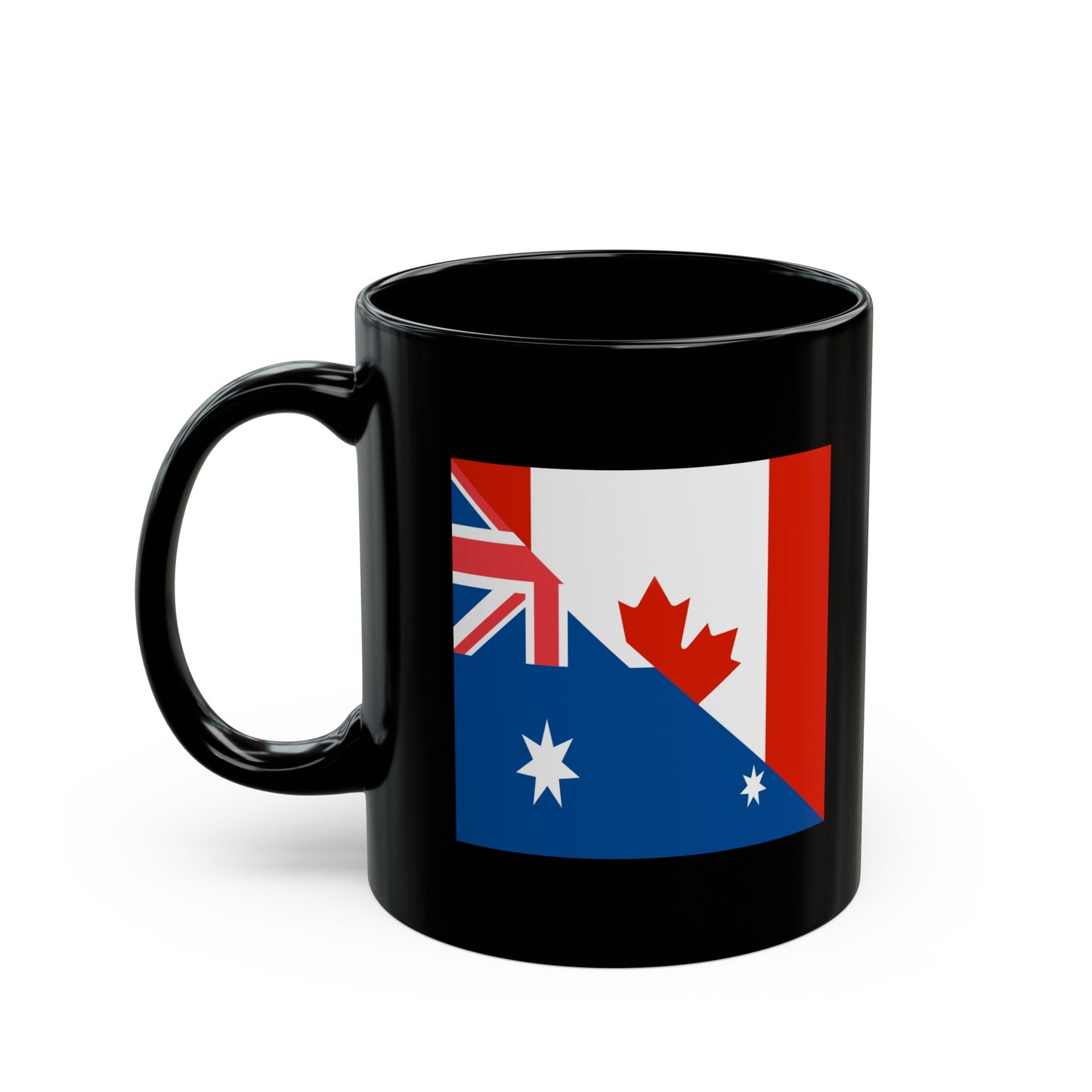 Australian Canadian Flag Half Australia Canada Black Mug (11oz, 15oz)