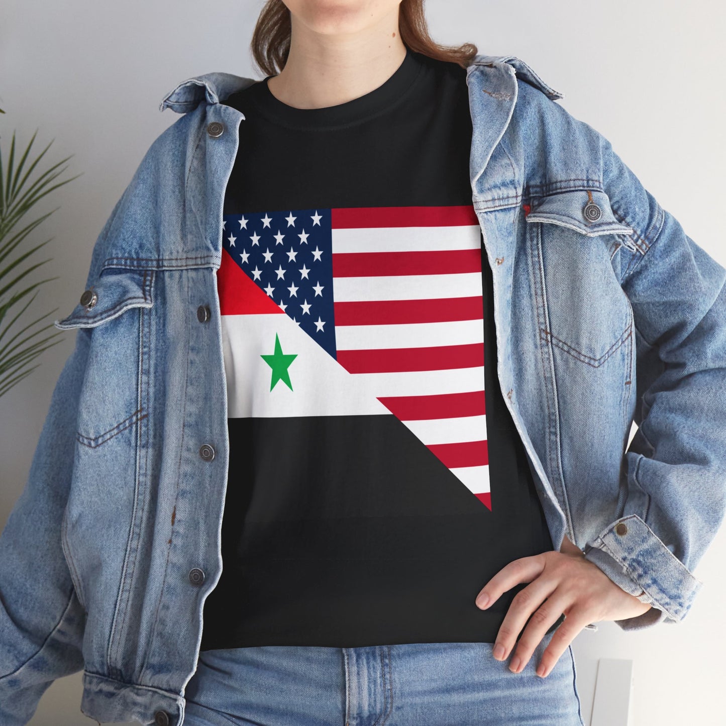 Syrian American Flag Half Syria USA T-Shirt | Unisex Tee Shirt