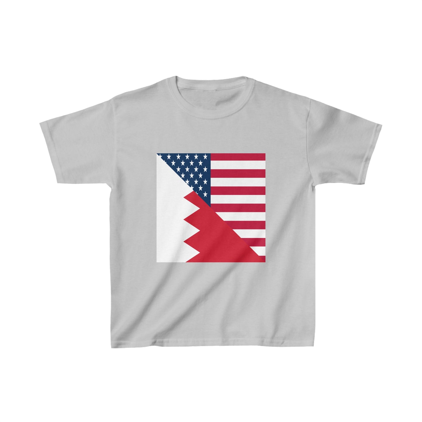 Kids Bahrain American Flag Half Bahraini USA T-Shirt | Unisex Tee Shirt