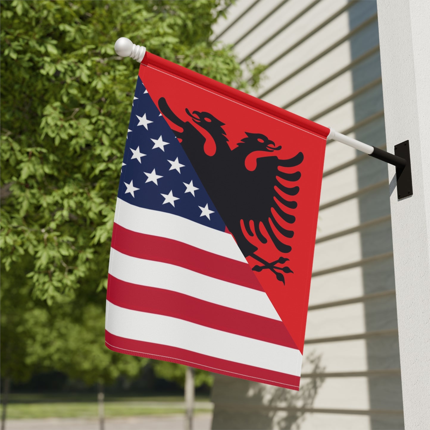 Albanian American Flag Albania USA Garden & House Banner