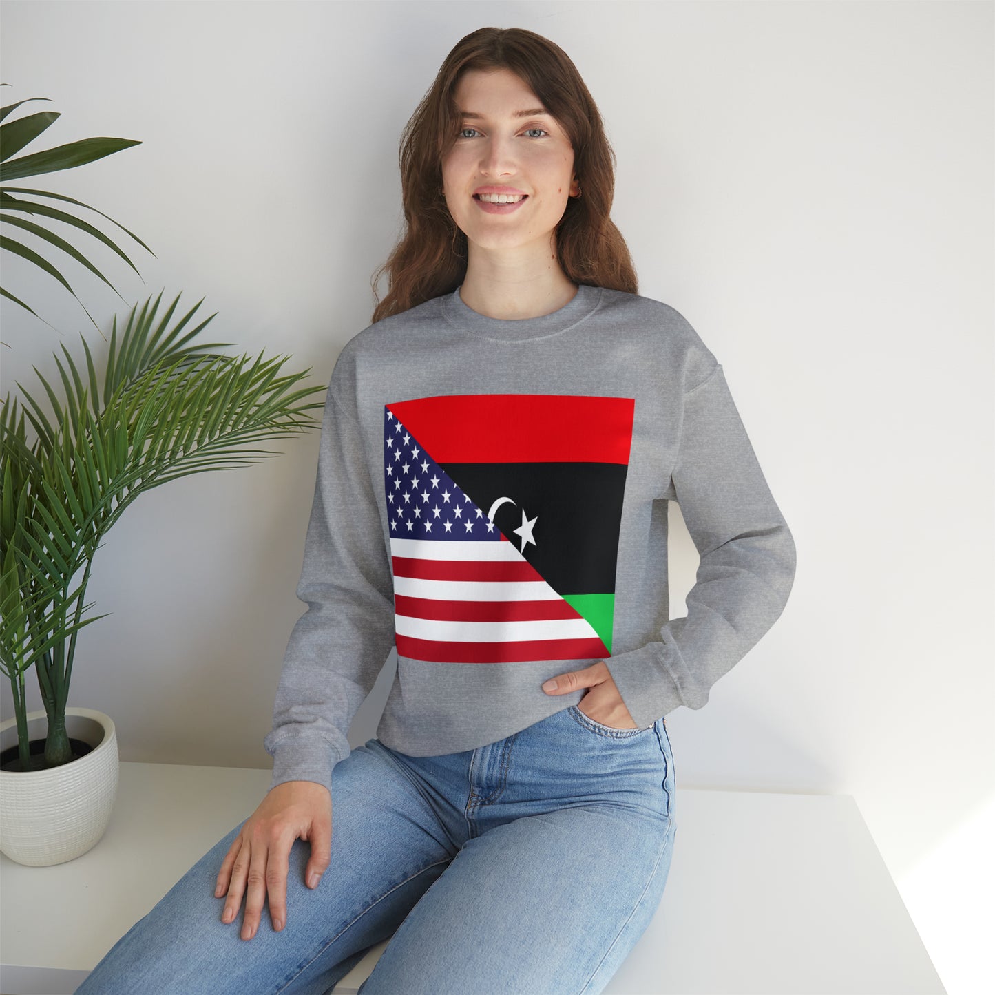 Libya American Flag Libyan USA Unisex Sweatshirt