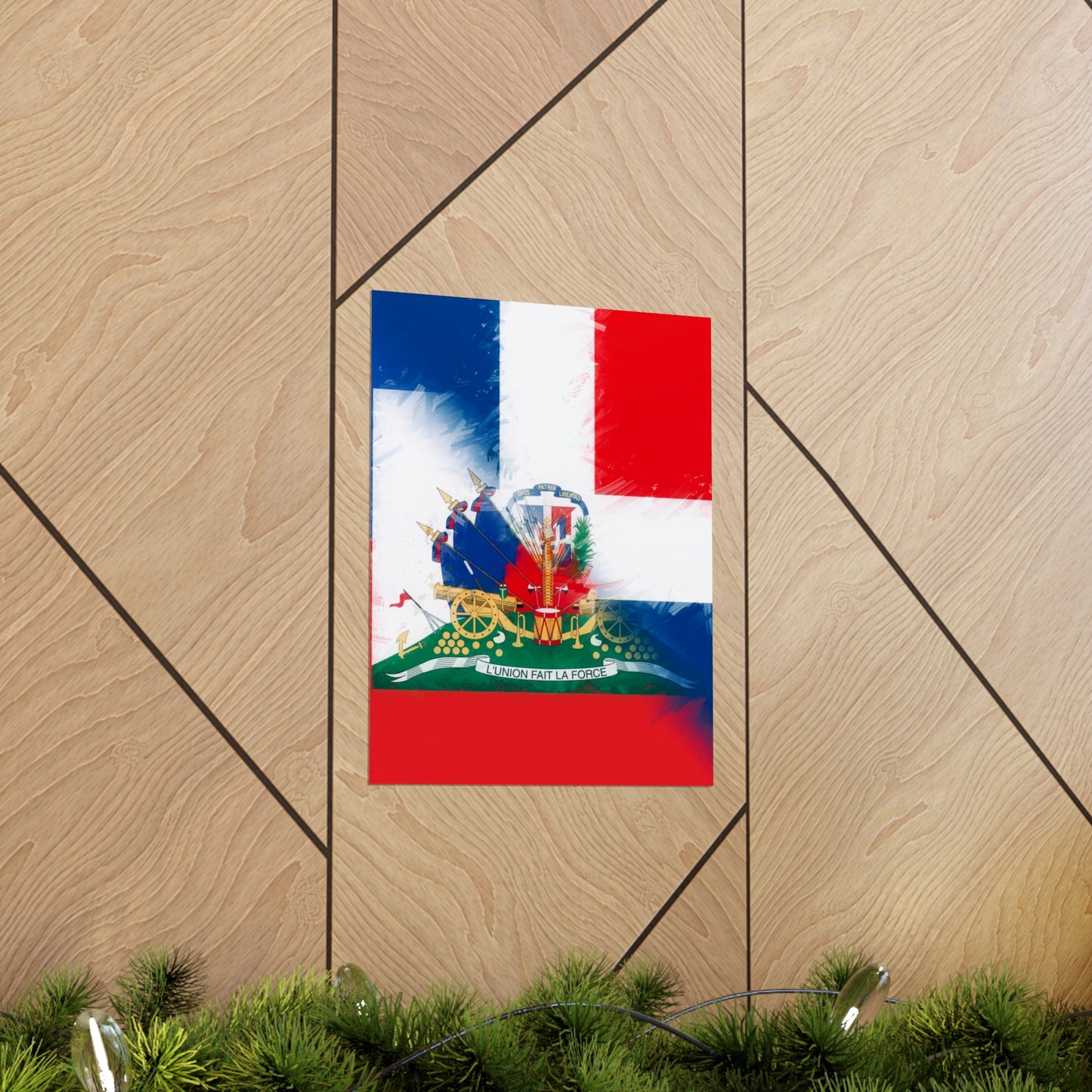 Haiti Dominican Republic Flag | Hispaniola DR Half Haitian Dominican Flag Premium Matte Poster