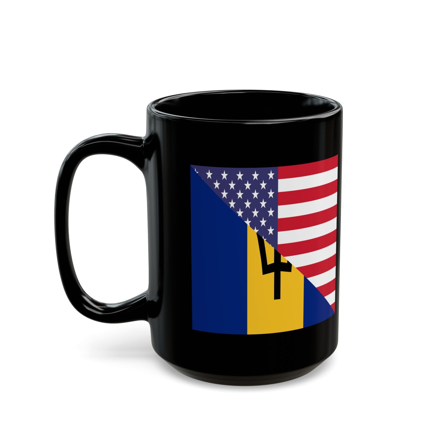 Bajan American Flag Barbados USA Black Mug (11oz, 15oz)