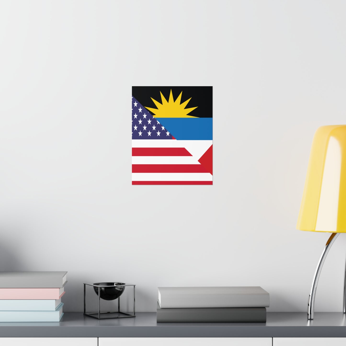 Antigua and Barbuda American Flag Antiguan USA Premium Matte Poster