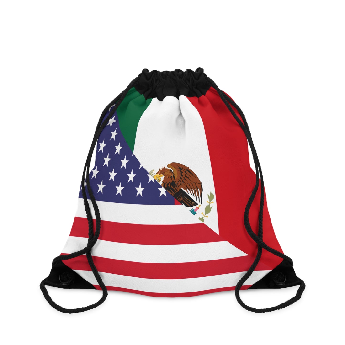 Mexican American Flag Mexico USA Drawstring Bag