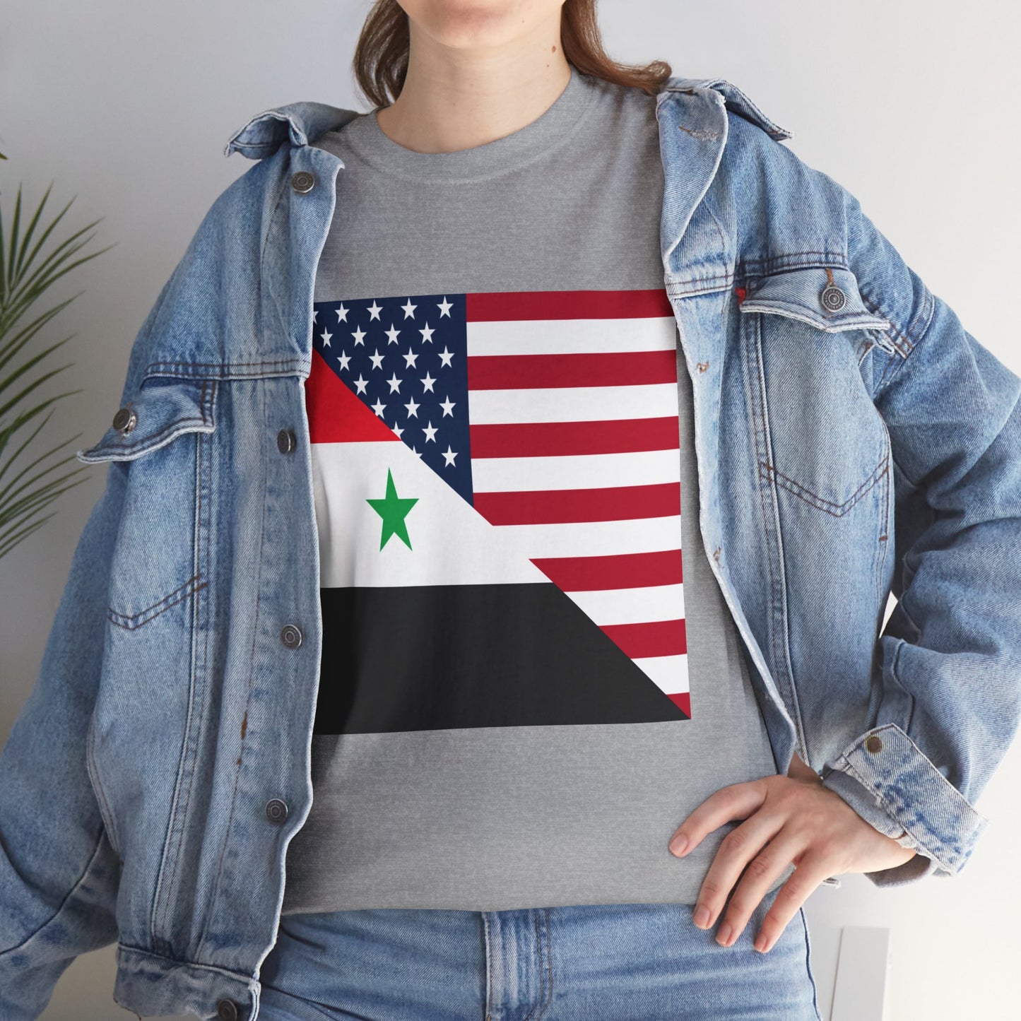 Syrian American Flag Half Syria USA T-Shirt | Unisex Tee Shirt