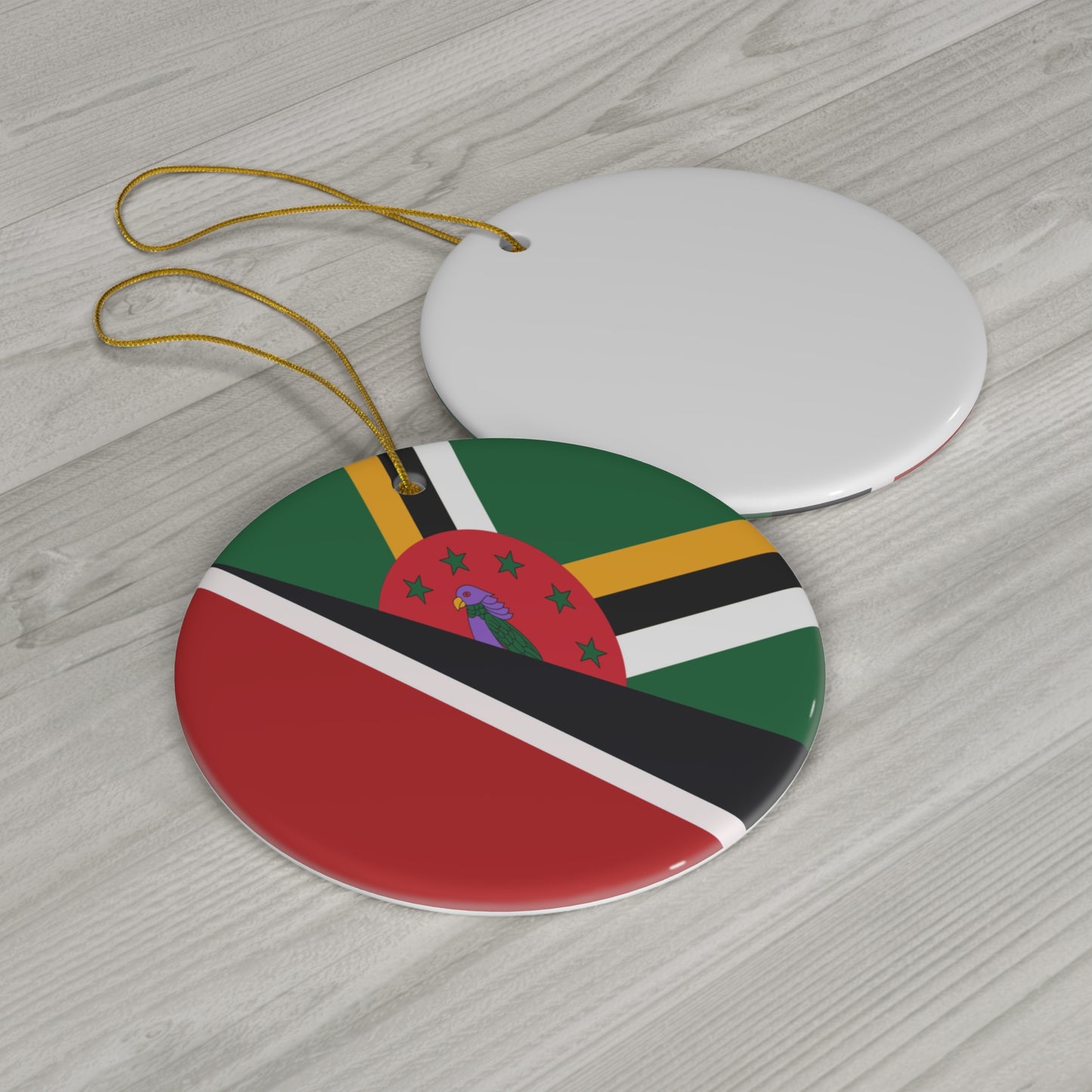 Trinidad Dominica Flag Trini Tobago Ceramic Ornament | Christmas Tree Ornaments