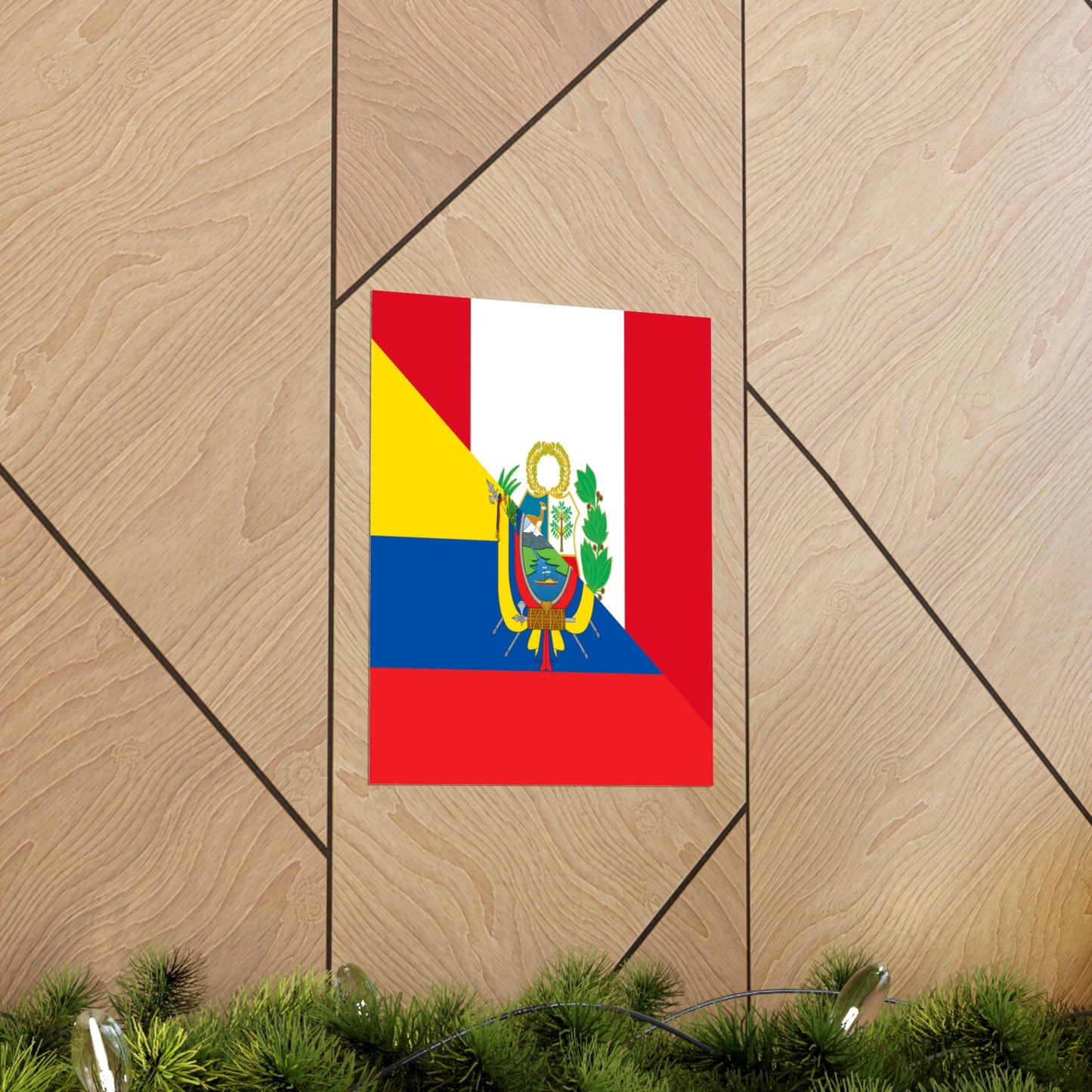 Peru Ecuador Flag Peruvian Ecuadorian Premium Matte Poster