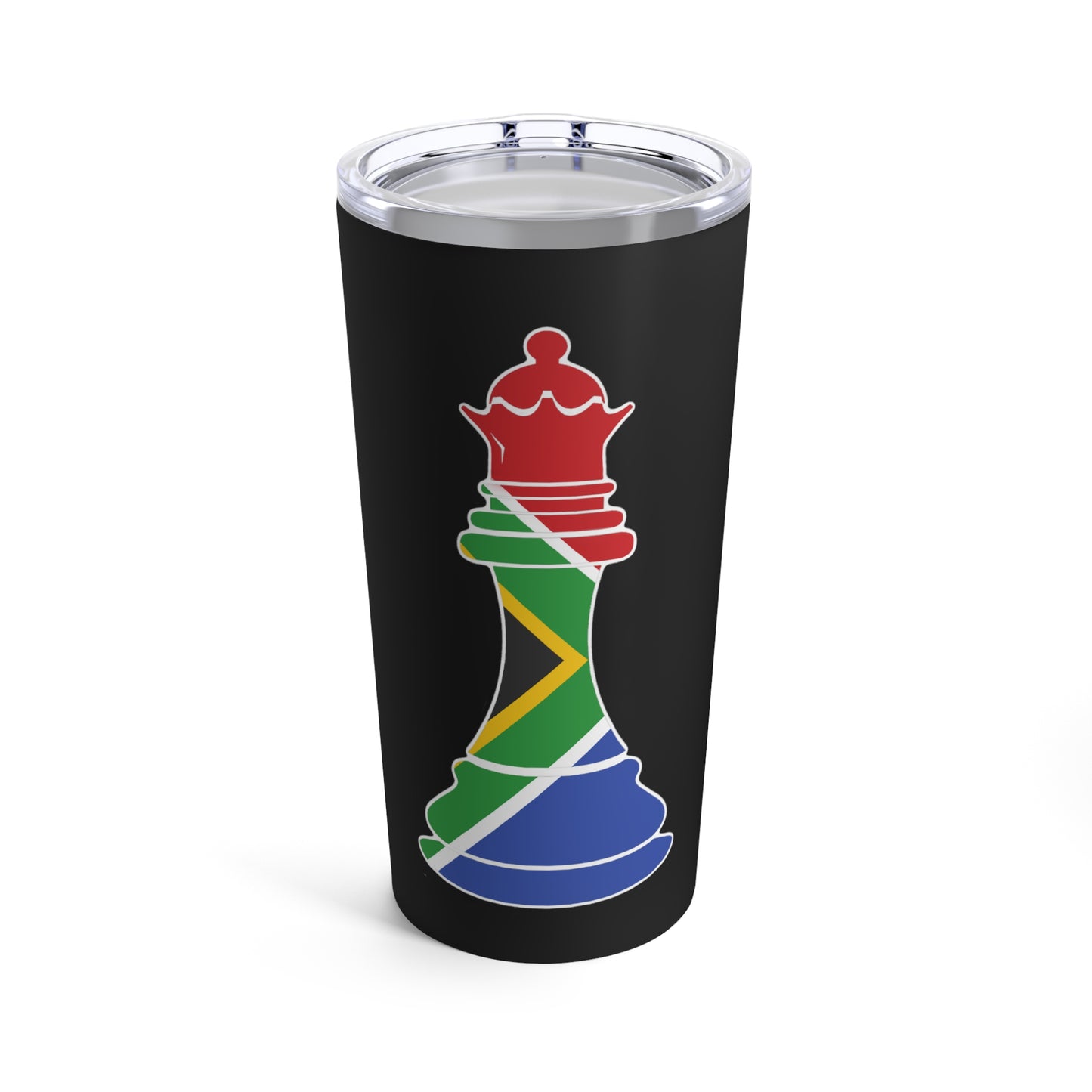 South African Queen Flag Chess Piece SA Tumbler 20oz Beverage Container