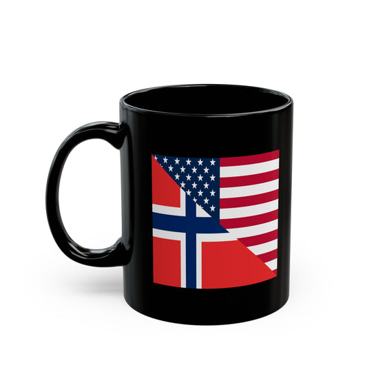 Norwegian American Flag Norway USA Black Mug (11oz, 15oz)