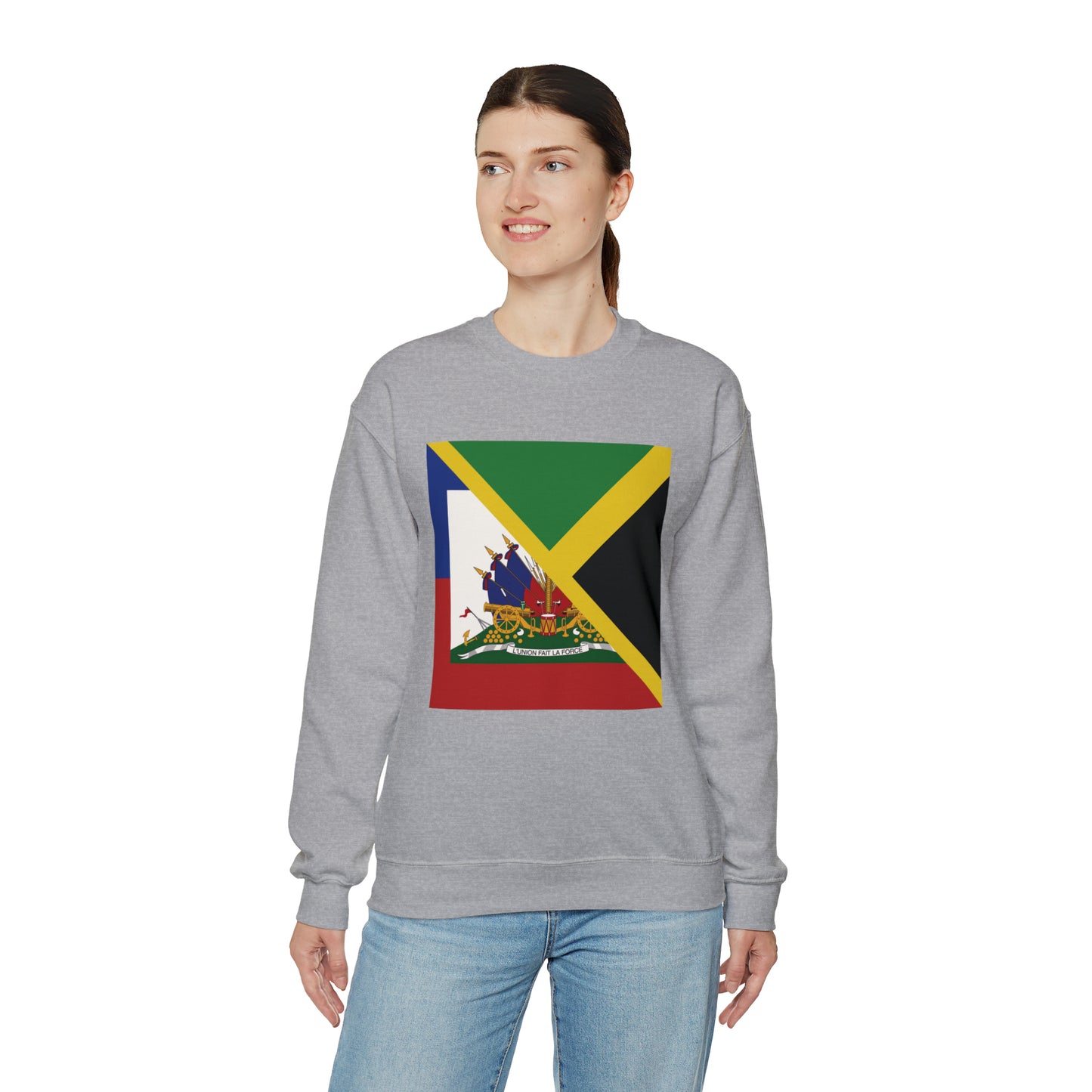 Haitian Jamaican Flag | Half Jamaica Haiti Unisex Sweatshirt