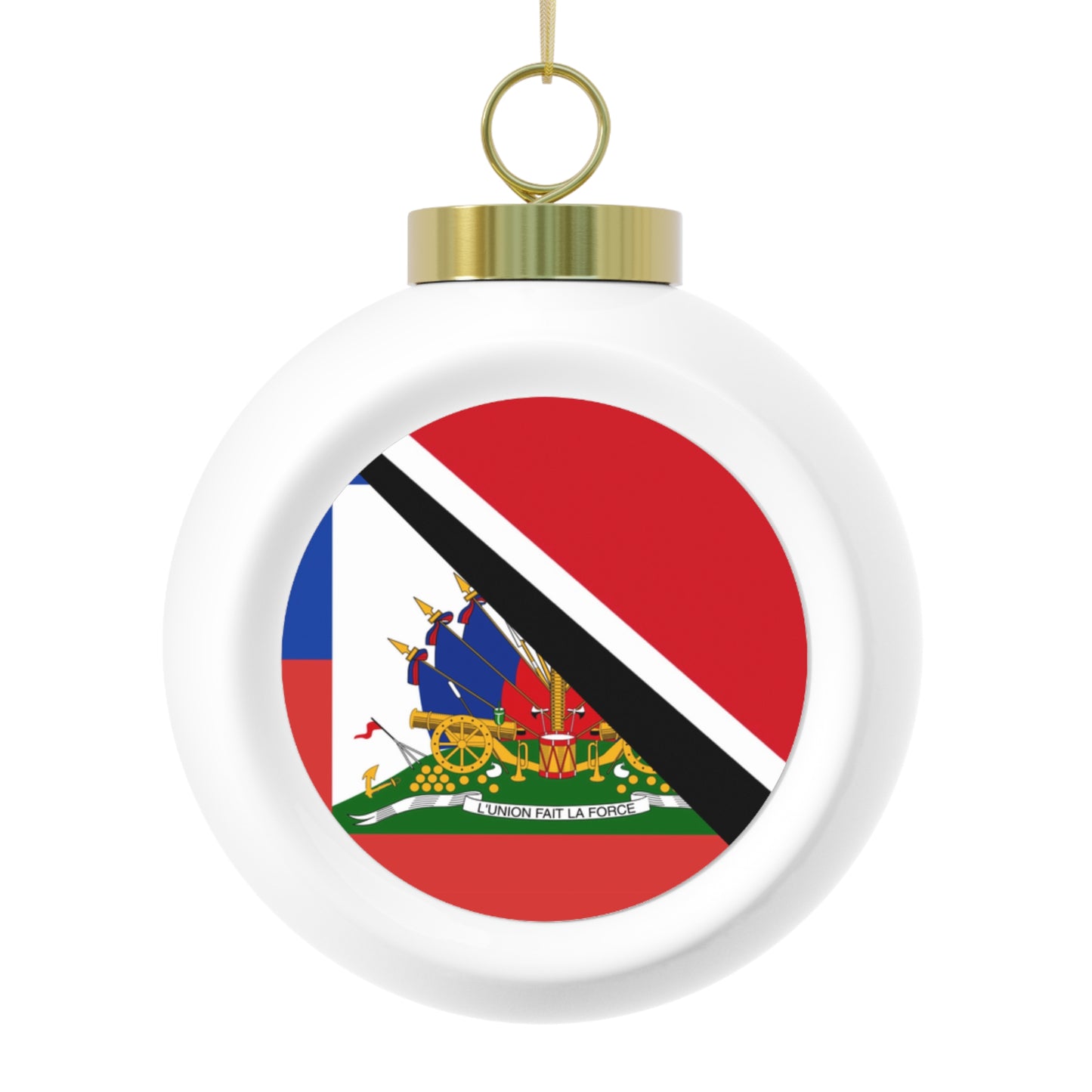 Haitian Trinidad and Tobago Flag Haitian Trini Christmas Tree Ball Ornament