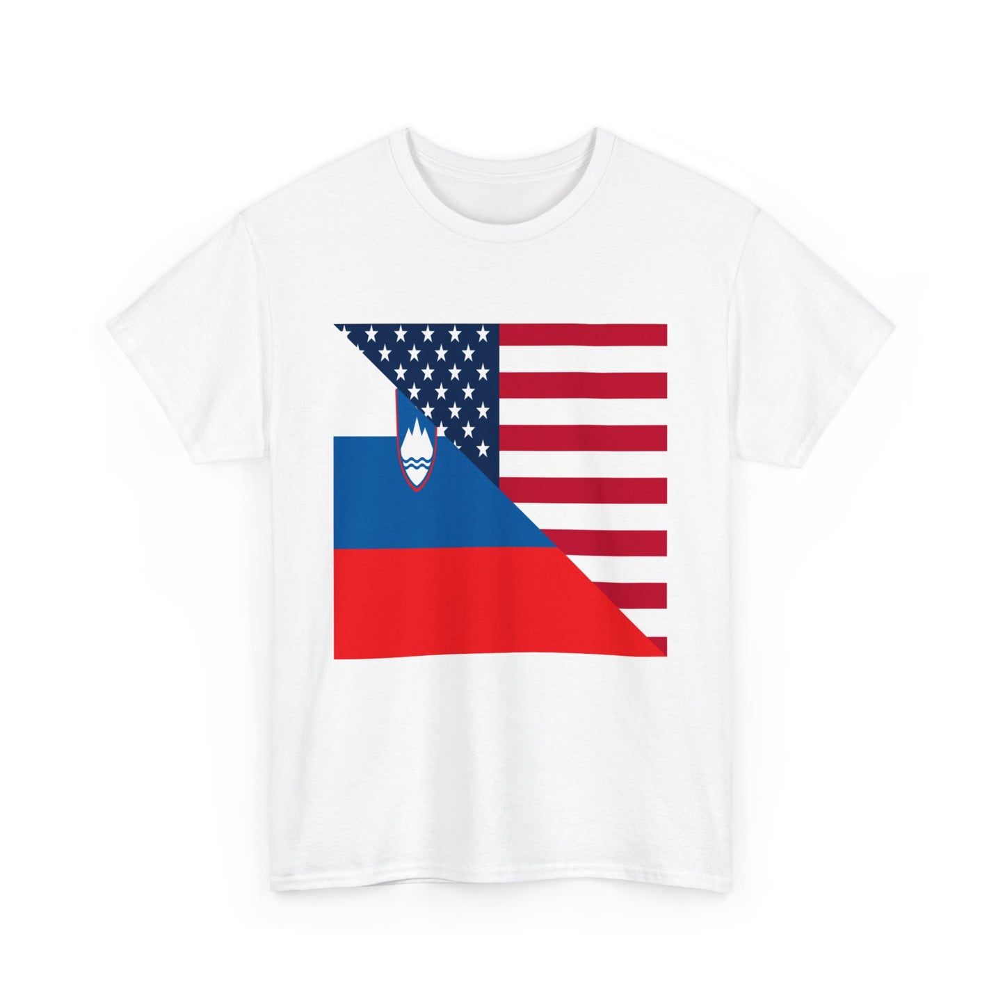 Slovenia American Flag Half Slovenian USA T-Shirt | Unisex Tee Shirt