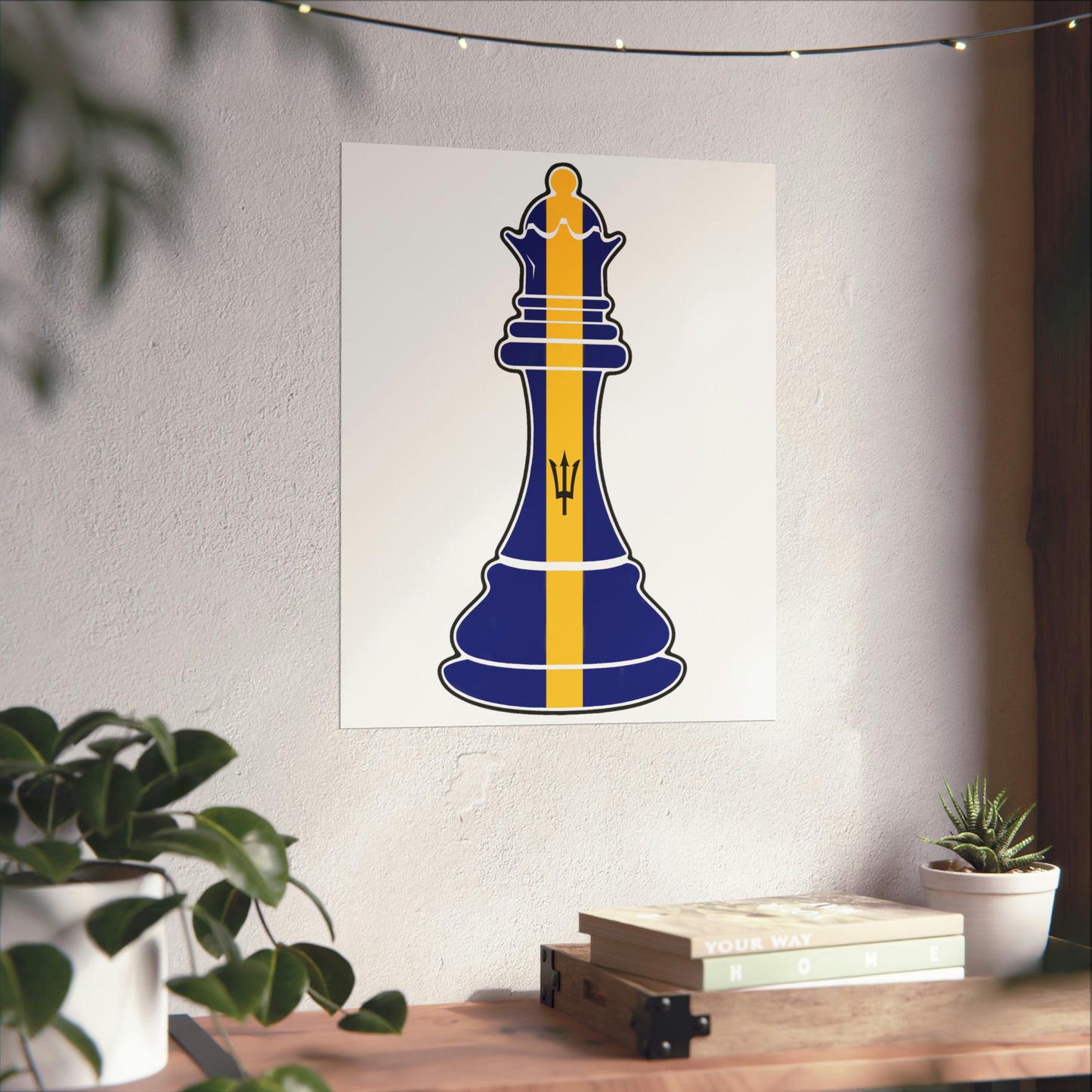 Bajan Queen Flag Chess Piece Barbados Premium Matte Poster