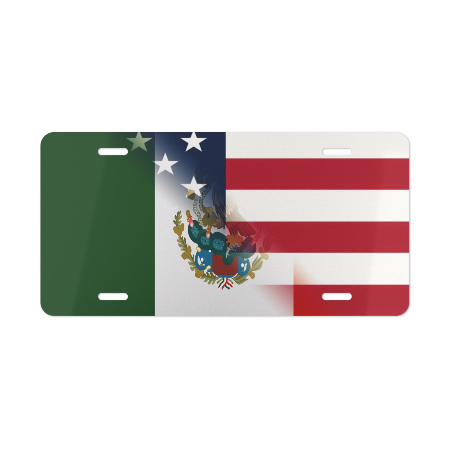 Mexico USA Flag Vanity Plate Mexican American Vehicle Car Accessory