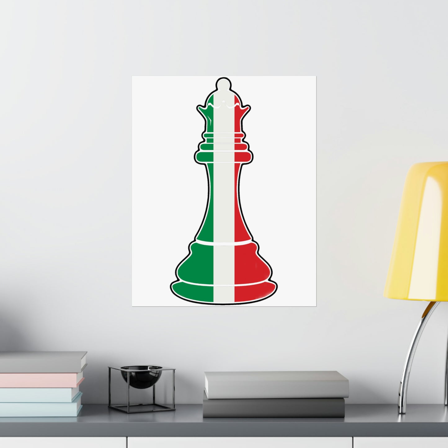 Italian Queen Flag Chess Piece Italy Premium Matte Poster