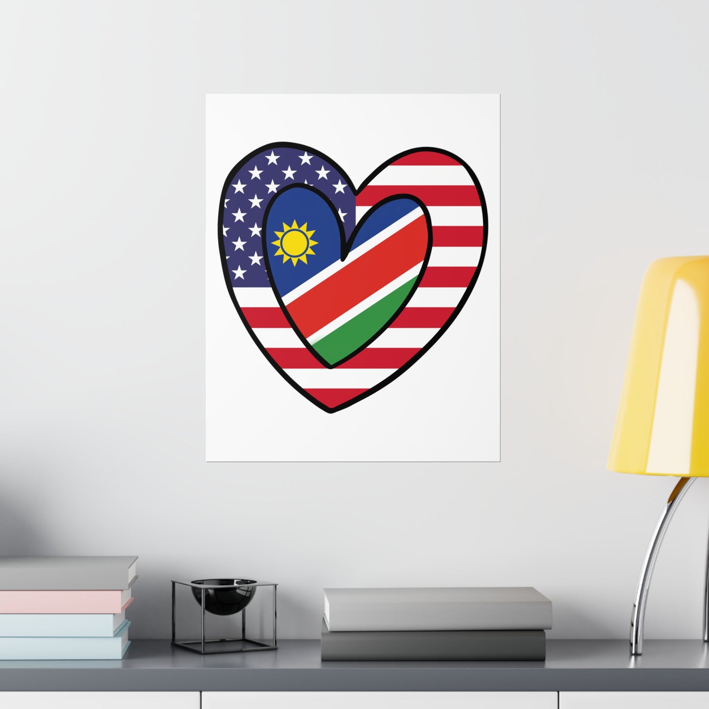 Namibian American Flag Half Nambia USA Premium Matte Poster