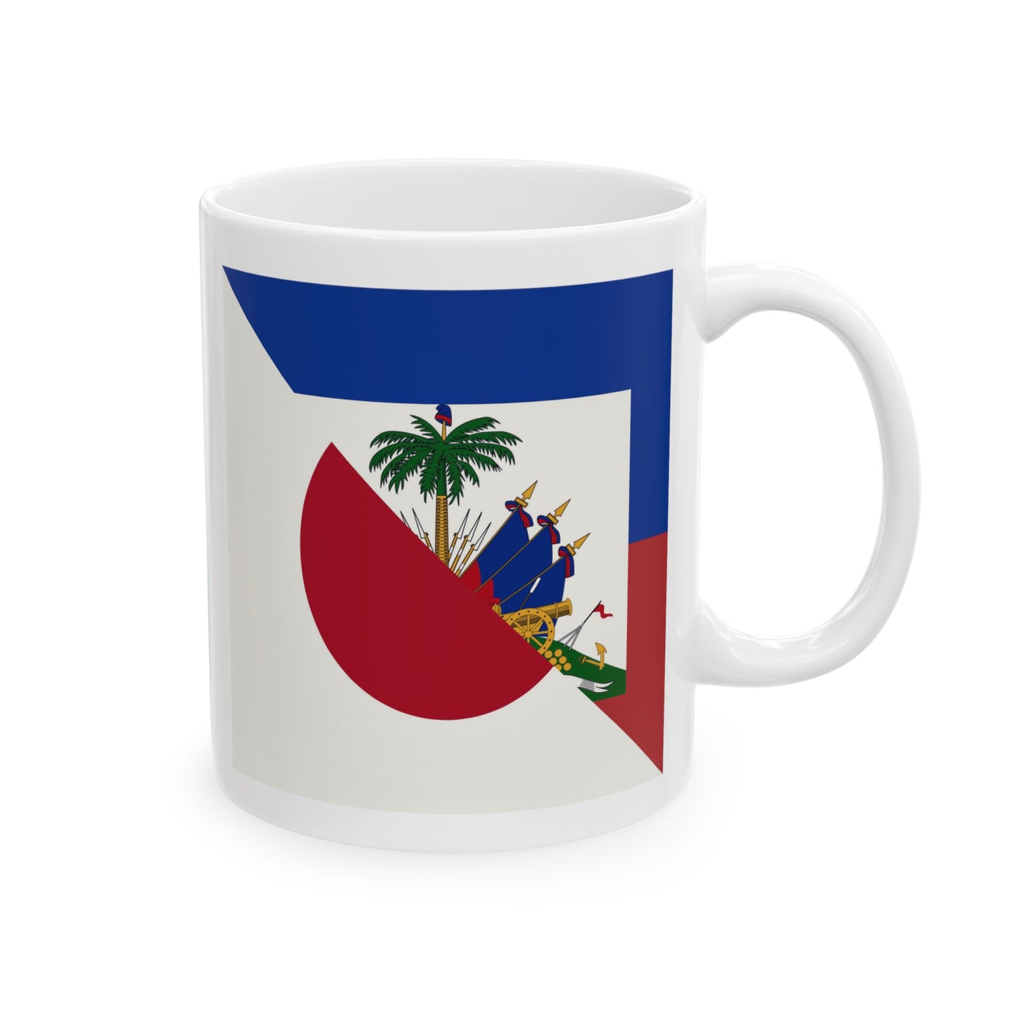 Haitian Japanese Flag | Half Haiti Japan Ceramic Mug 11oz, 15oz Cup