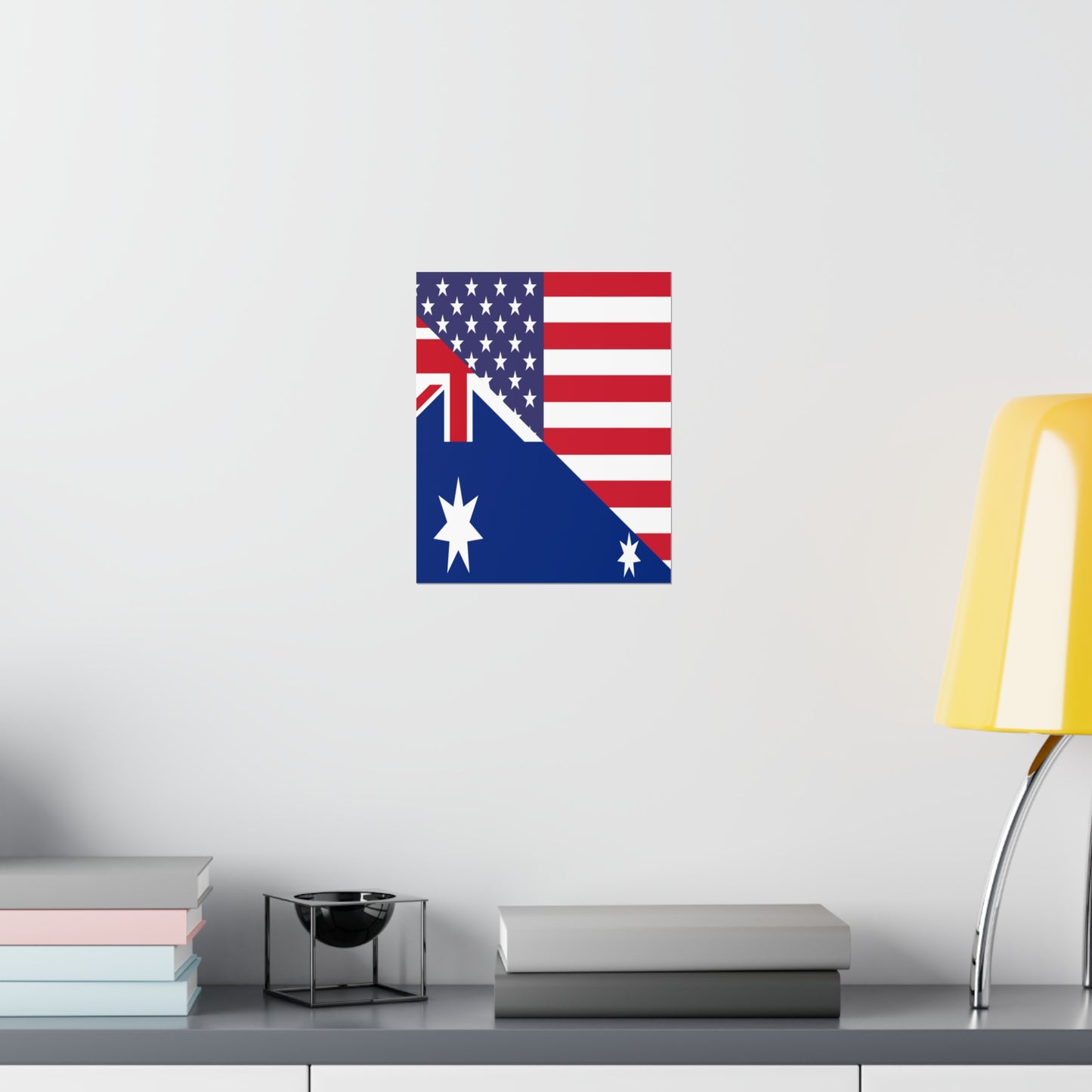 Australian American Flag Australia USA Premium Matte Poster