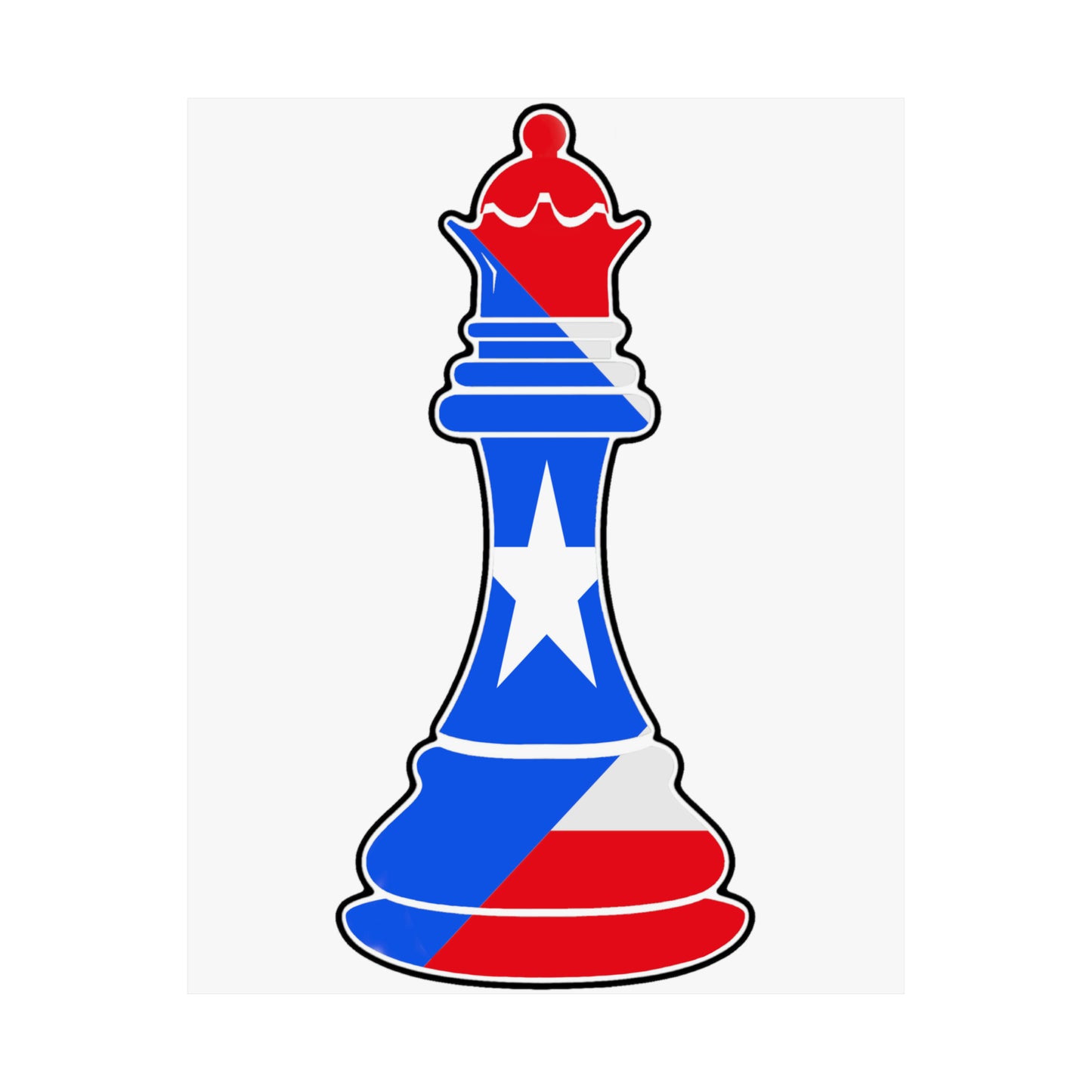 Puerto Rican Queen Flag Chess Piece Boricua Premium Matte Poster