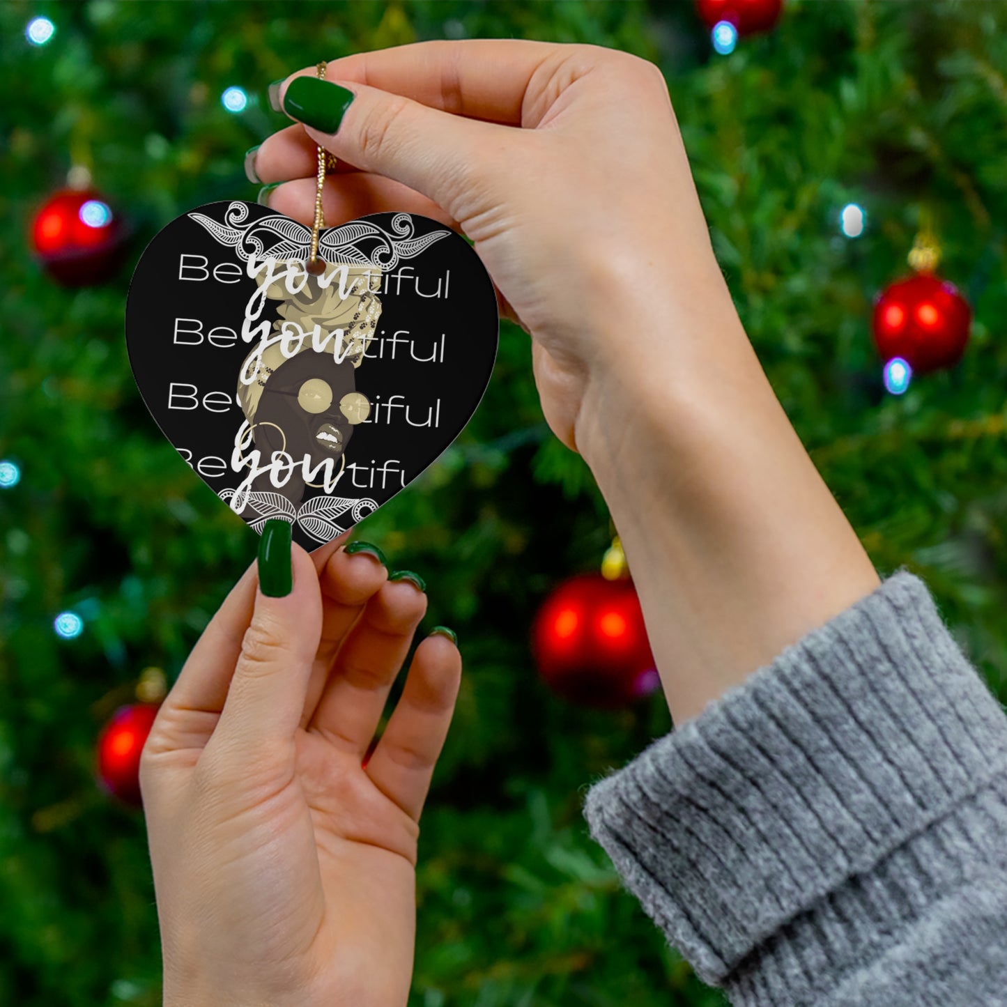 Be You Tiful Woman Beautiful Women Ceramic Ornament | Christmas Tree Ornaments