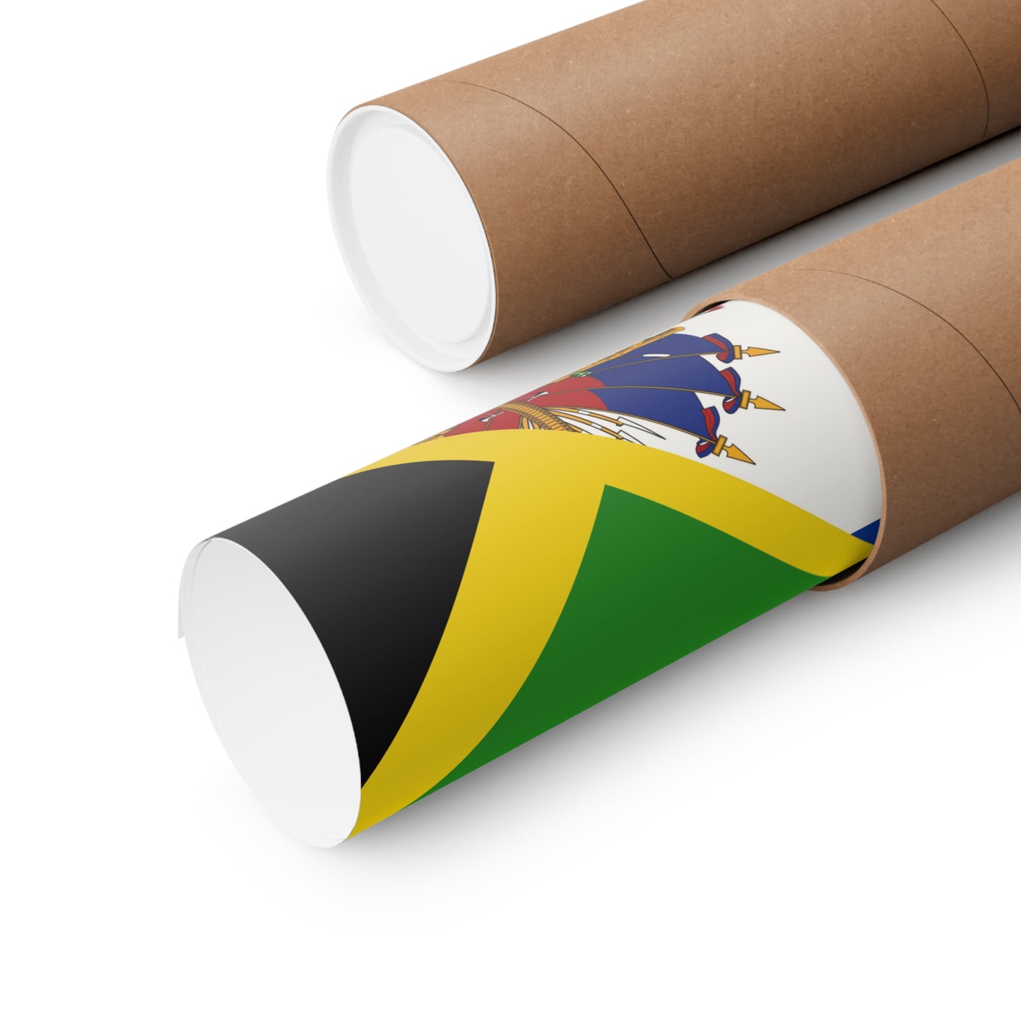 Haitian Jamaican Flag | Half Jamaica Haiti Premium Matte Poster