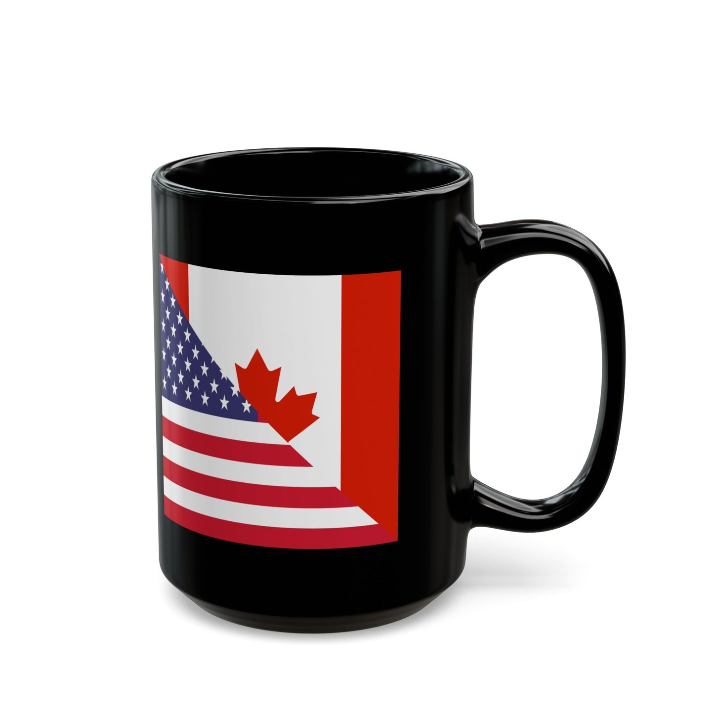 Canadian American Flag Canada USA Black Mug (11oz, 15oz)