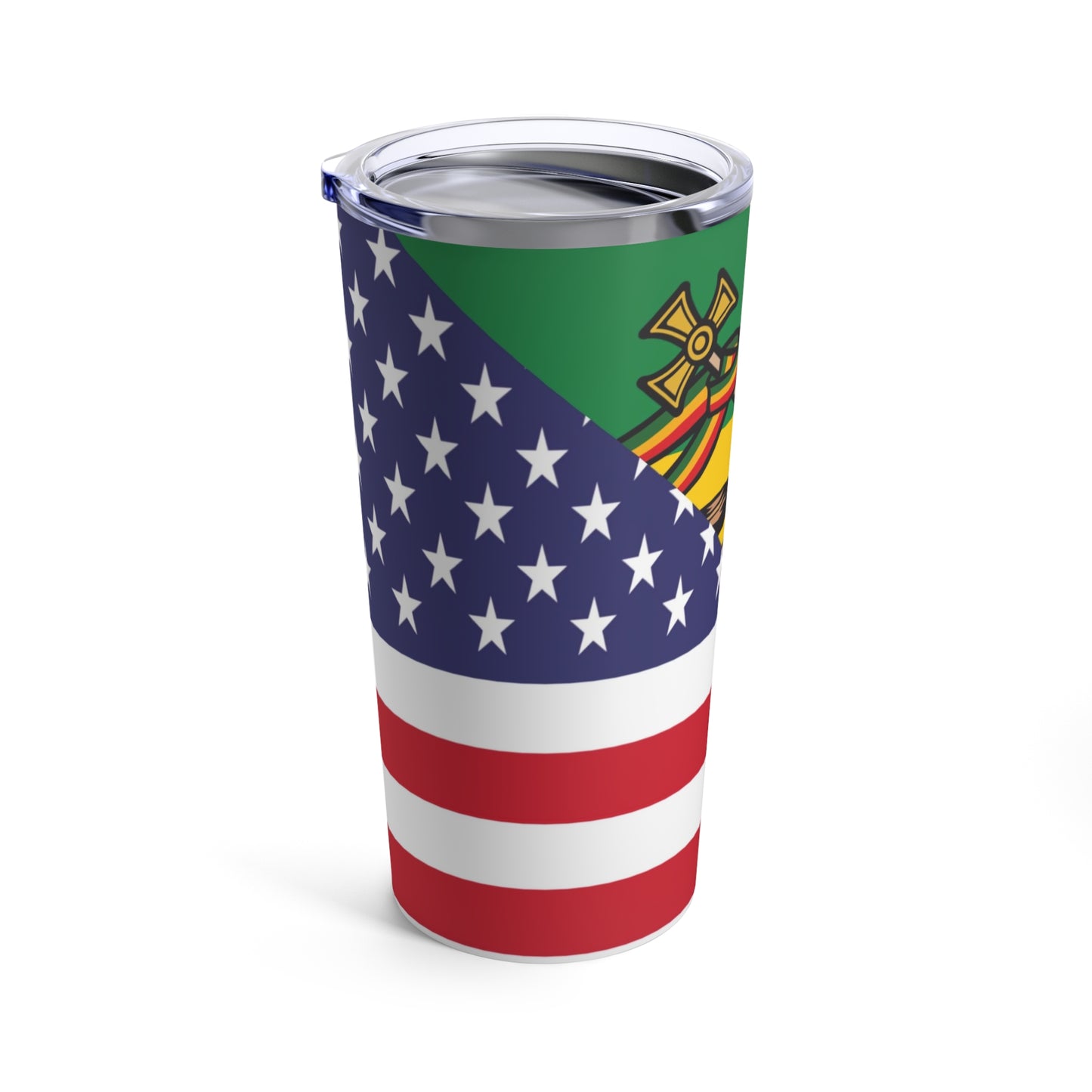 Ethiopian American Lion of Judah Flag Ethiopia USA Tumbler 20oz