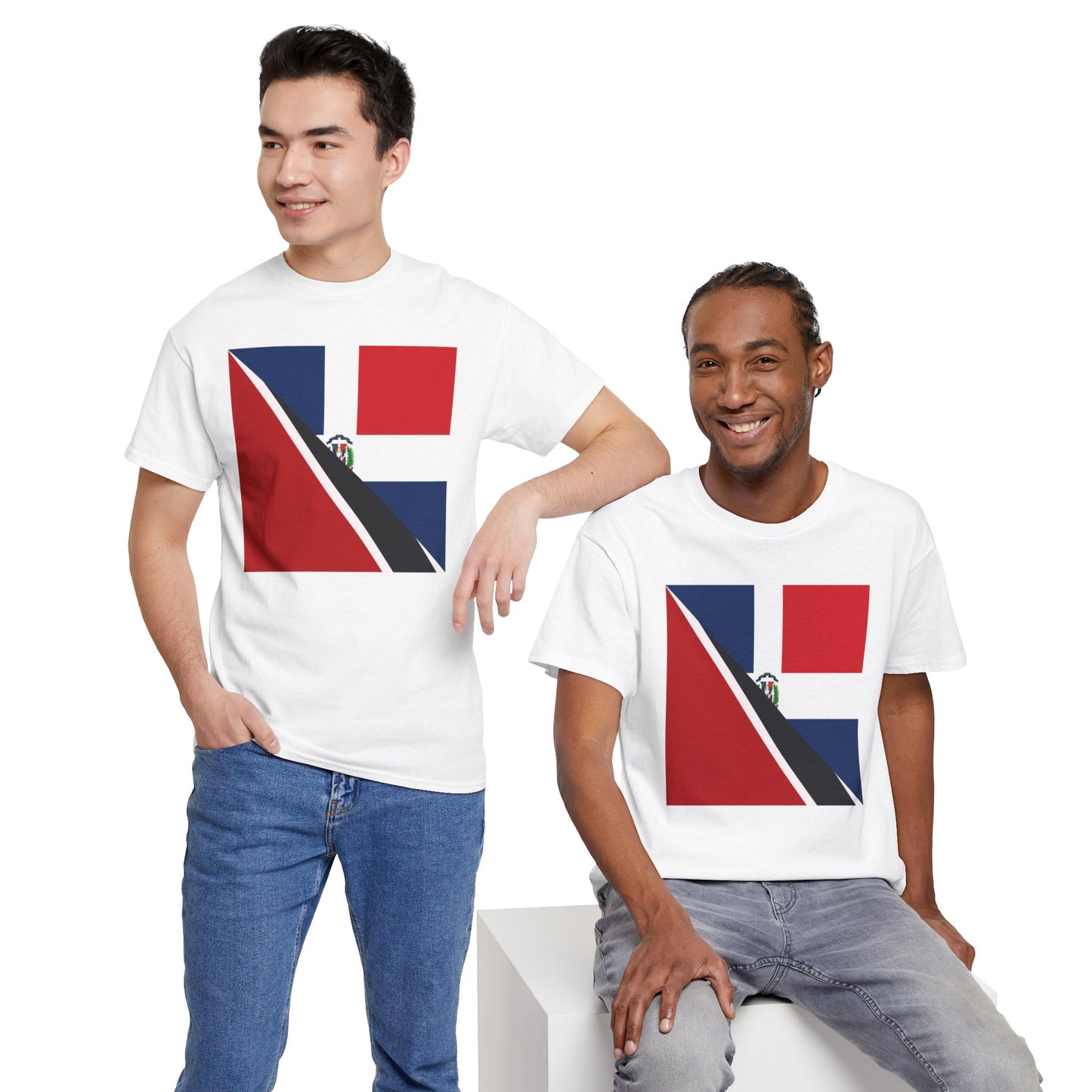 Dominican Trini Flag T-Shirt Unisex Republic Trinidad and Tobago Tee Shirt