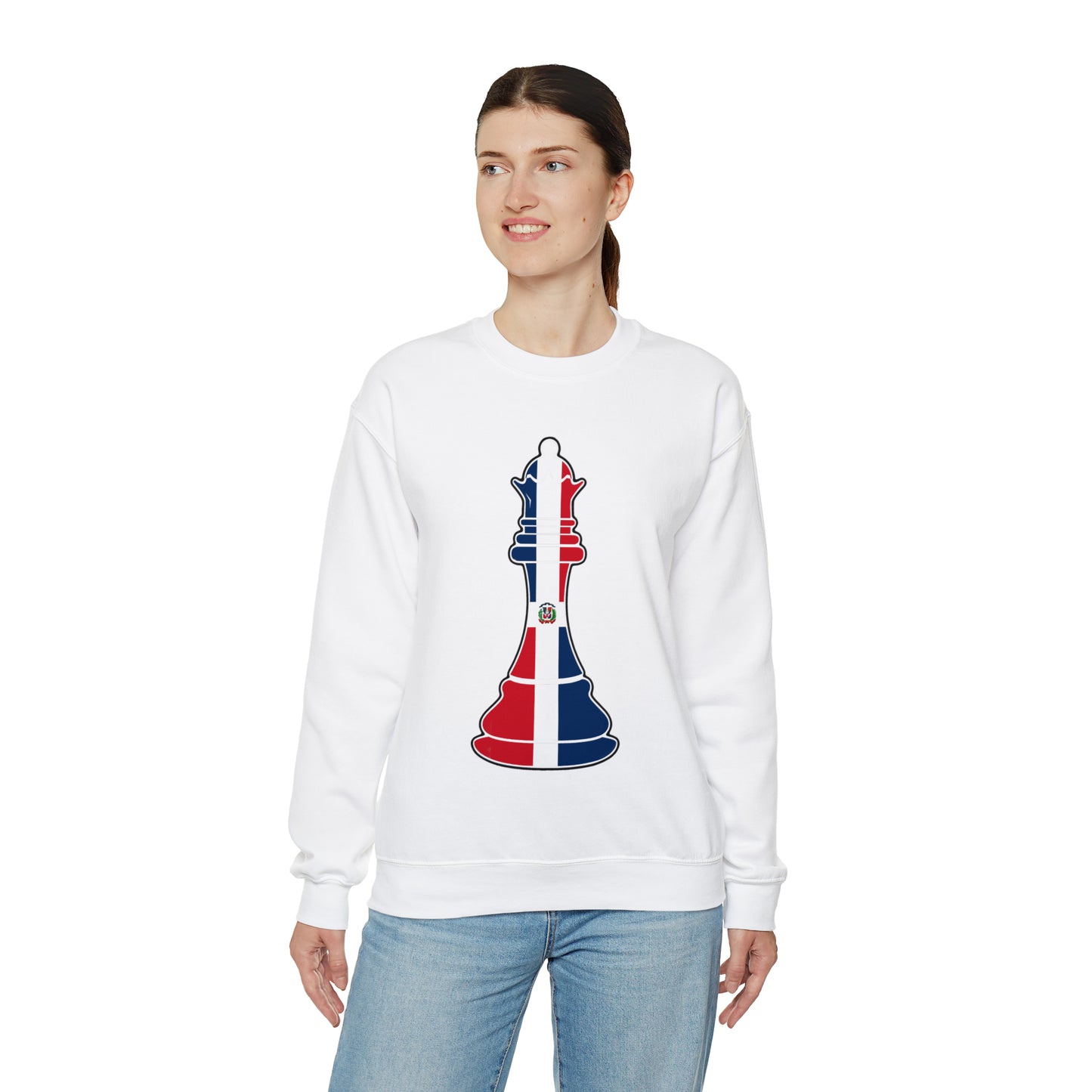 Dominican Republic Queen Flag Chess Piece DR Unisex Sweatshirt